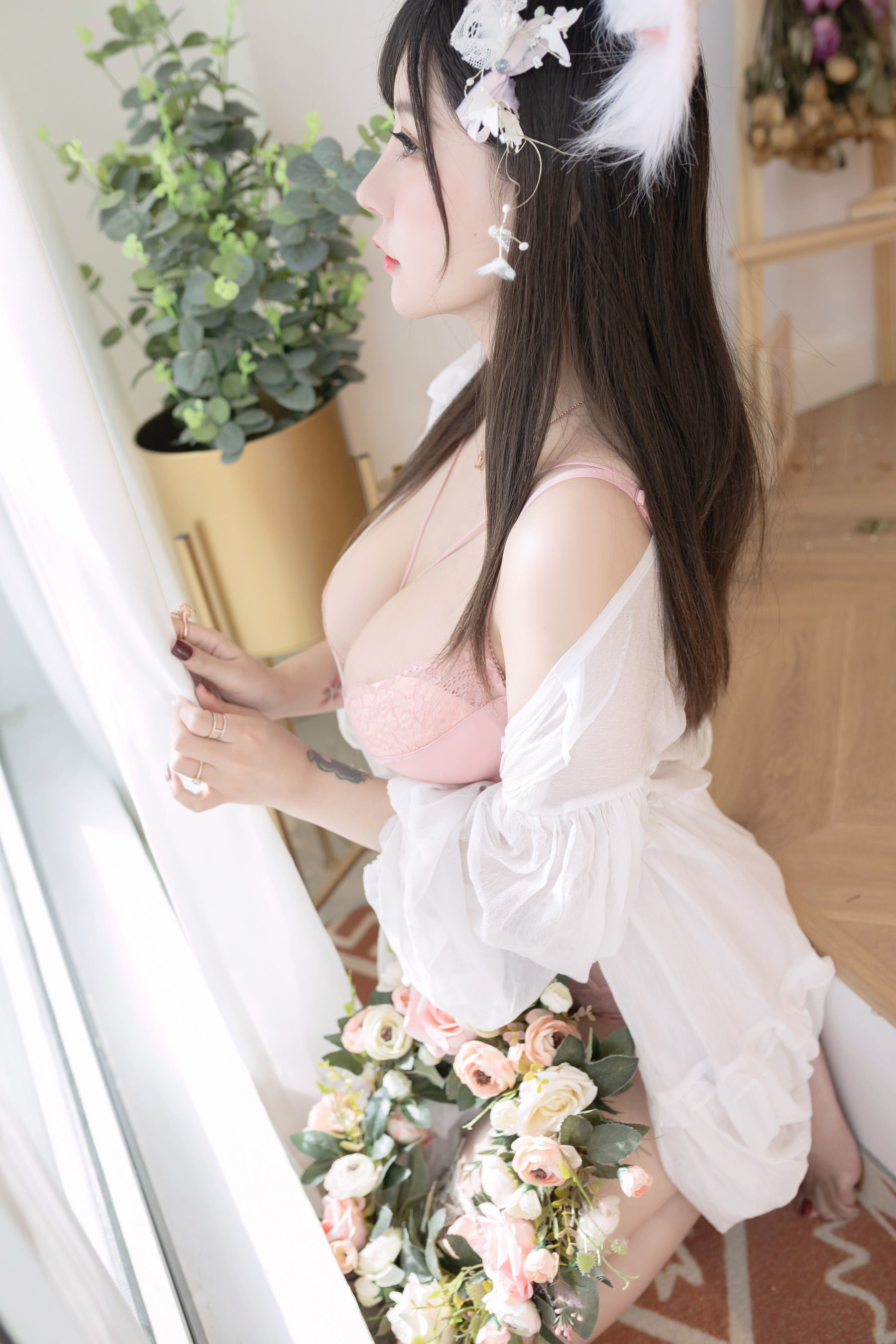 COS Phúc lợi] Ngực khổng lồ Mèo Cửu Sauce Sakura - Hoa của Hai Mươi Tuổi