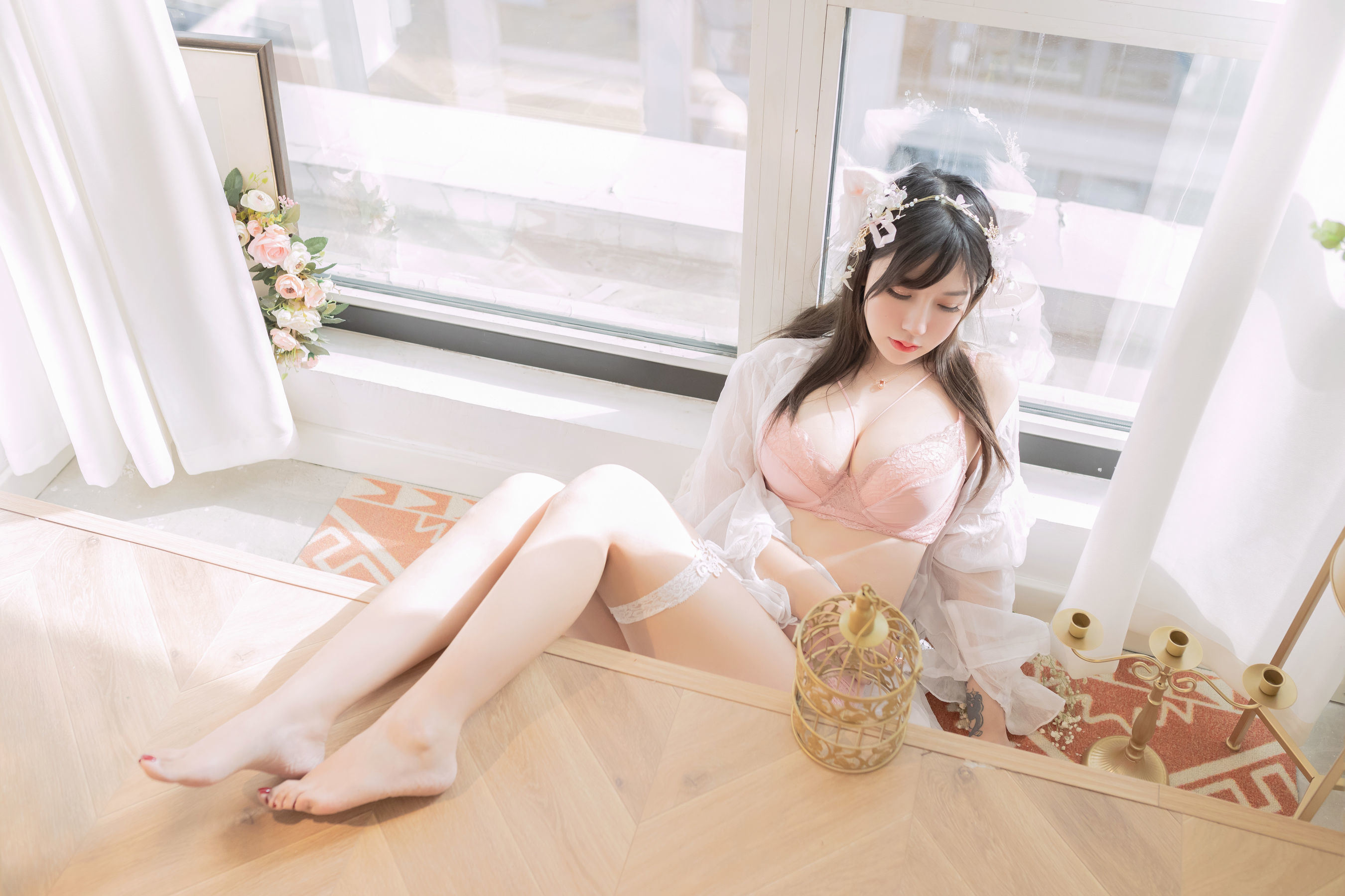 COS Phúc lợi] Ngực khổng lồ Mèo Cửu Sauce Sakura - Hoa của Hai Mươi Tuổi