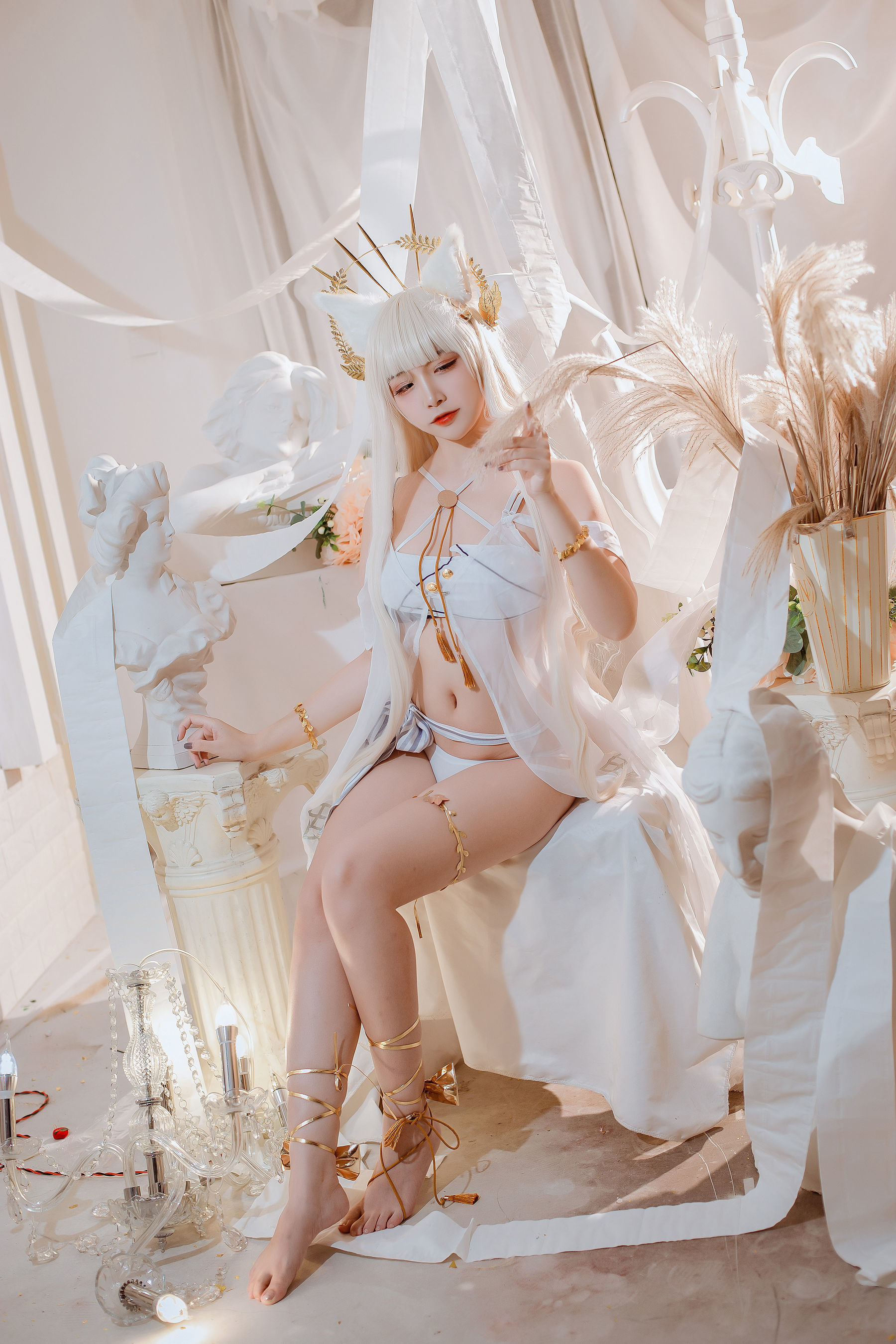 COS Phúc Lợi] Coser Phổ Biến Er Zuo Nisa - Arknights Bạch Kim Áo Tắm