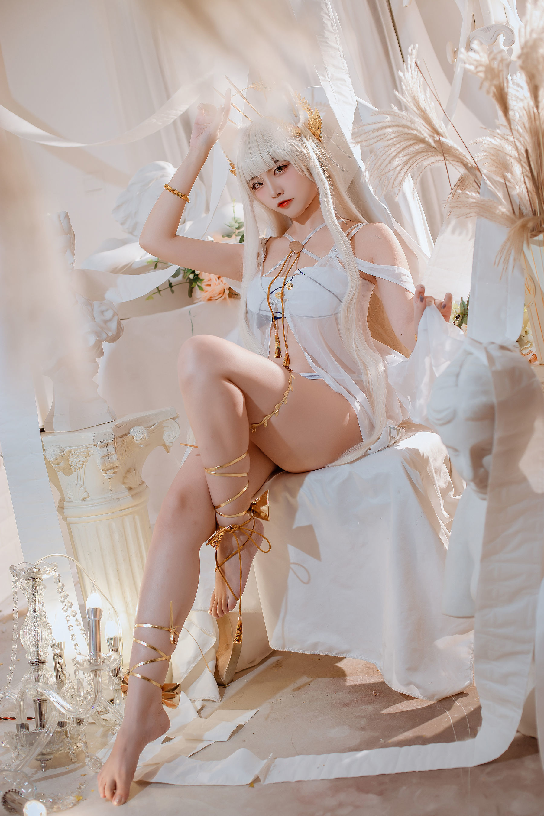 COS Phúc Lợi] Coser Phổ Biến Er Zuo Nisa - Arknights Bạch Kim Áo Tắm