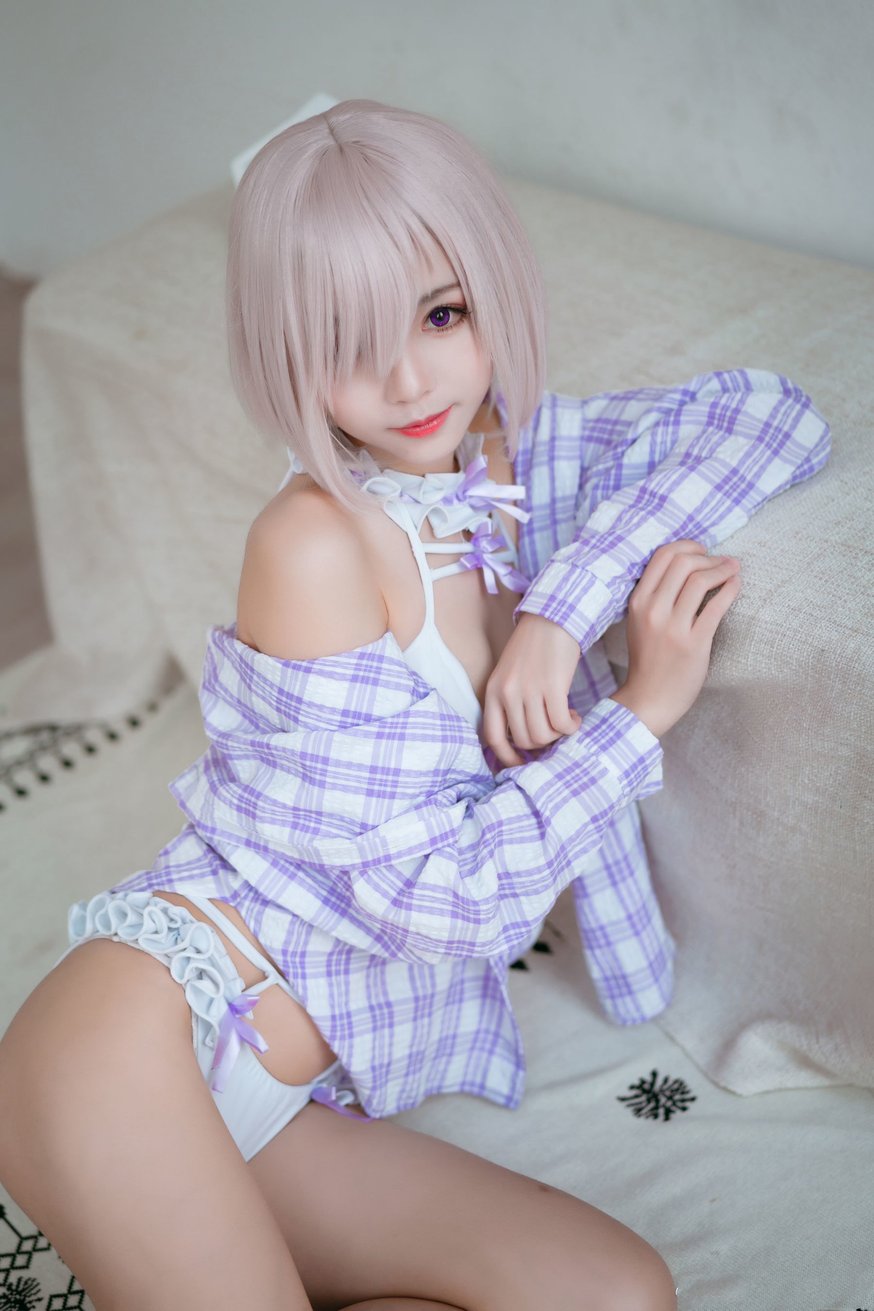 COS Phúc lợi] Blogger Anime Đại Đại Quyển Quyển Tiểu Quyển - Đồ lót trắng