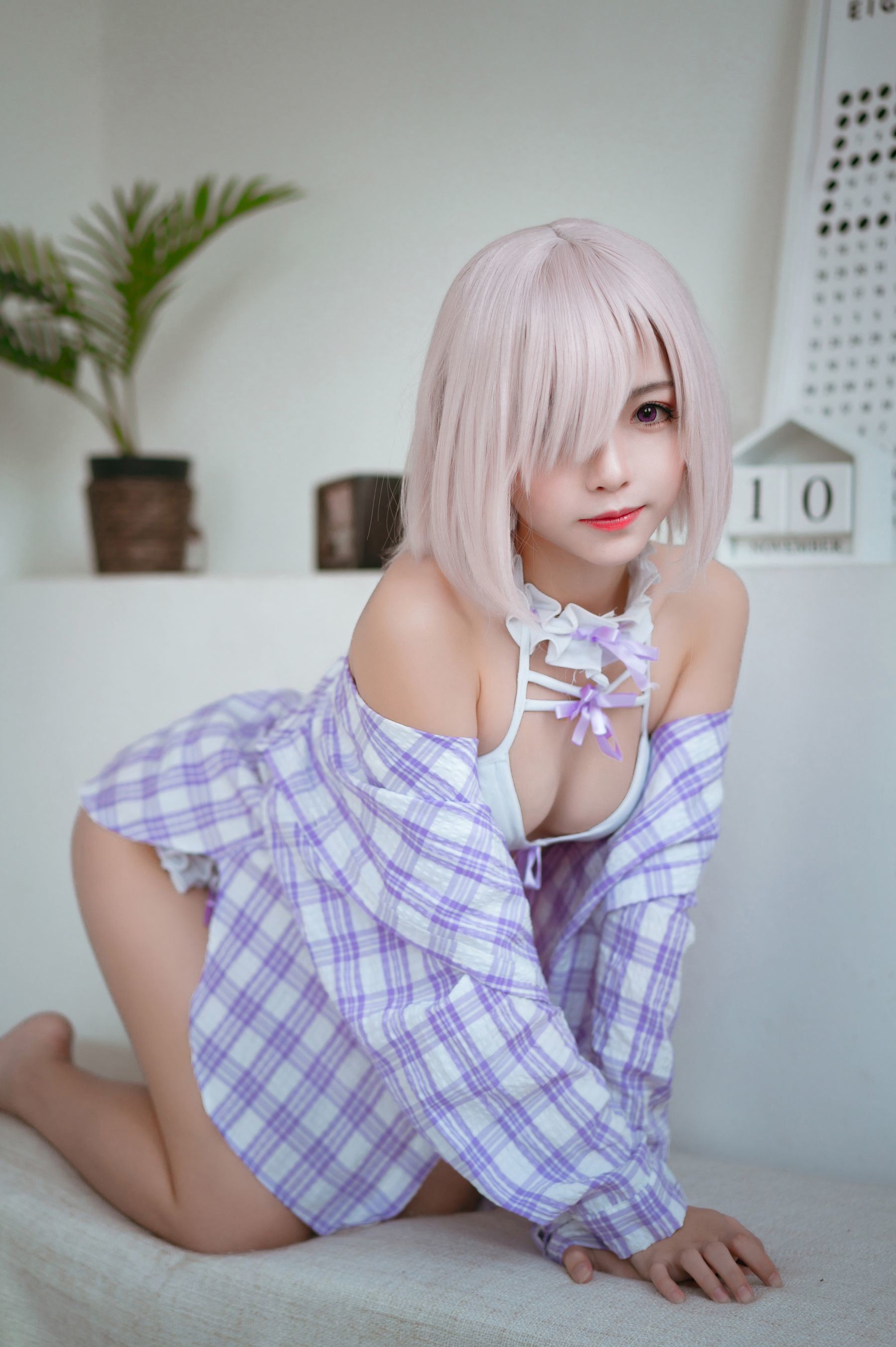 COS Phúc lợi] Blogger Anime Đại Đại Quyển Quyển Tiểu Quyển - Đồ lót trắng