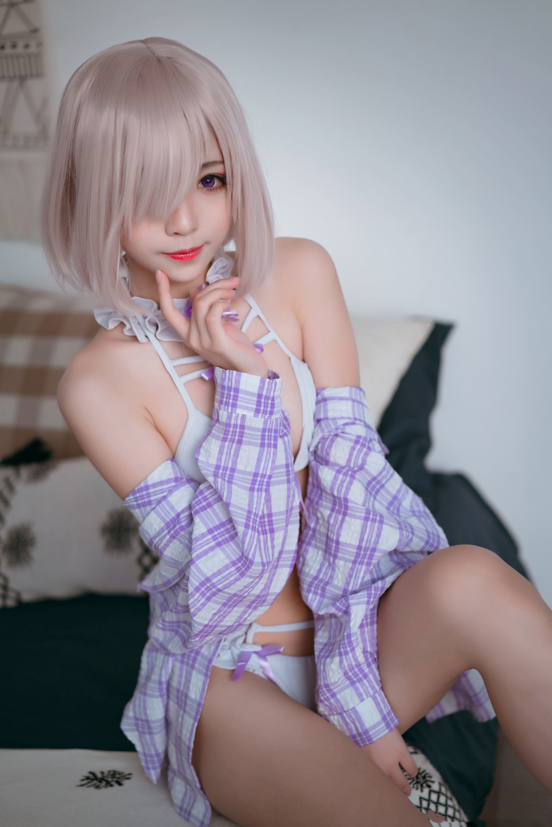 COS Phúc lợi] Blogger Anime Đại Đại Quyển Quyển Tiểu Quyển - Đồ lót trắng