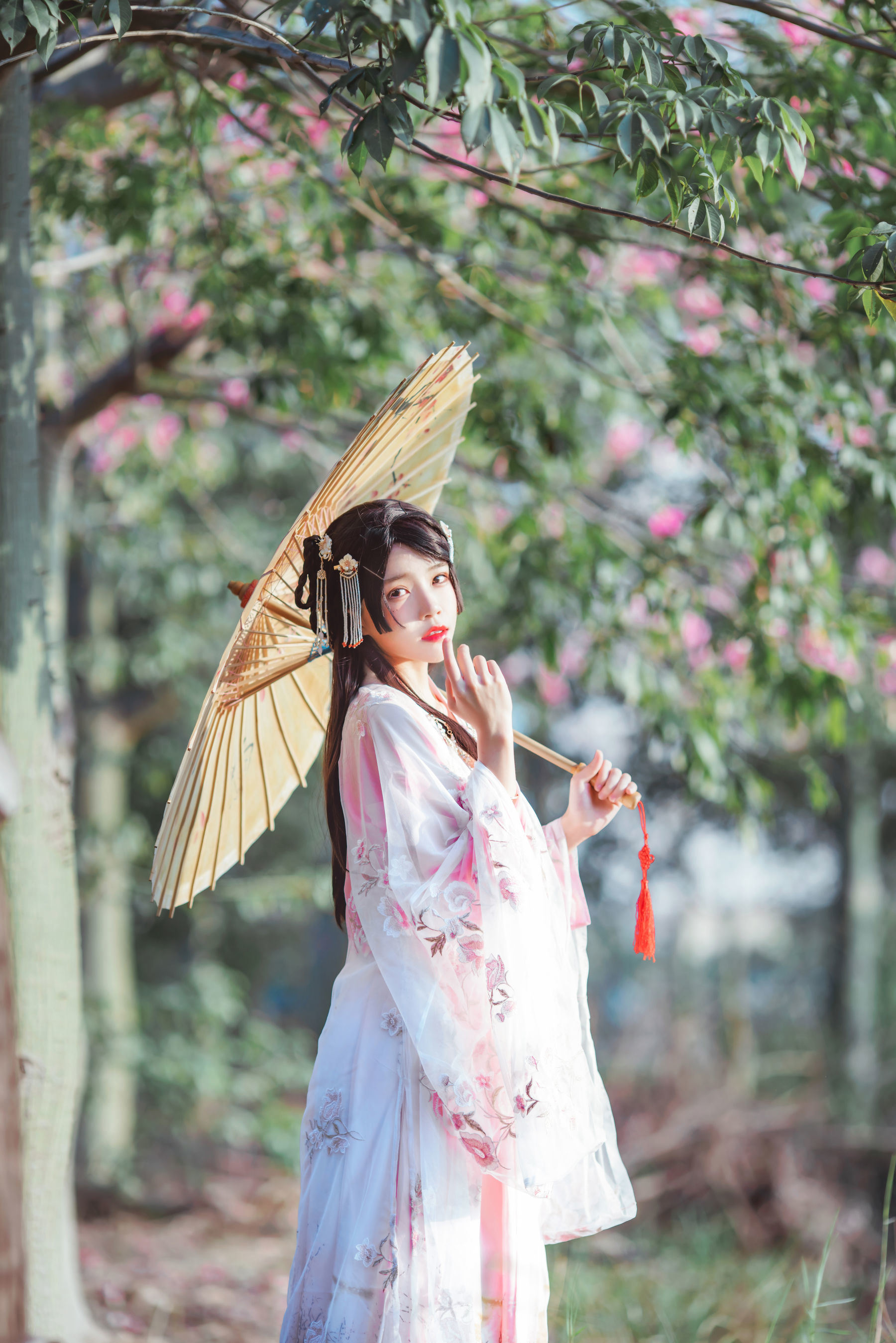 コスプレ福利] 桜桃喵 - 優しい漢服の桃花
