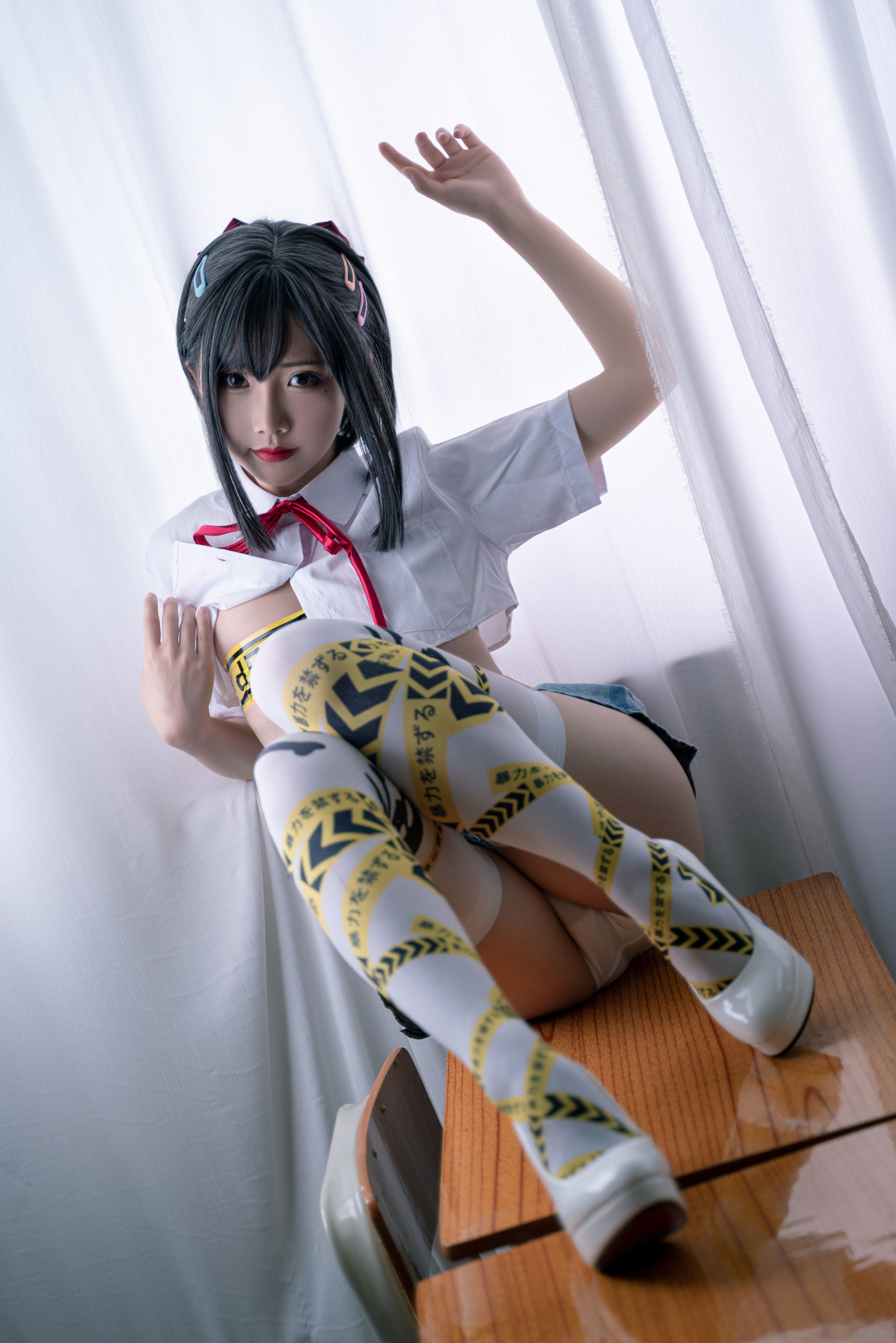 COS Welfare] Cute Popular Coser Mianbing Xianer - Short School Uniform Tape