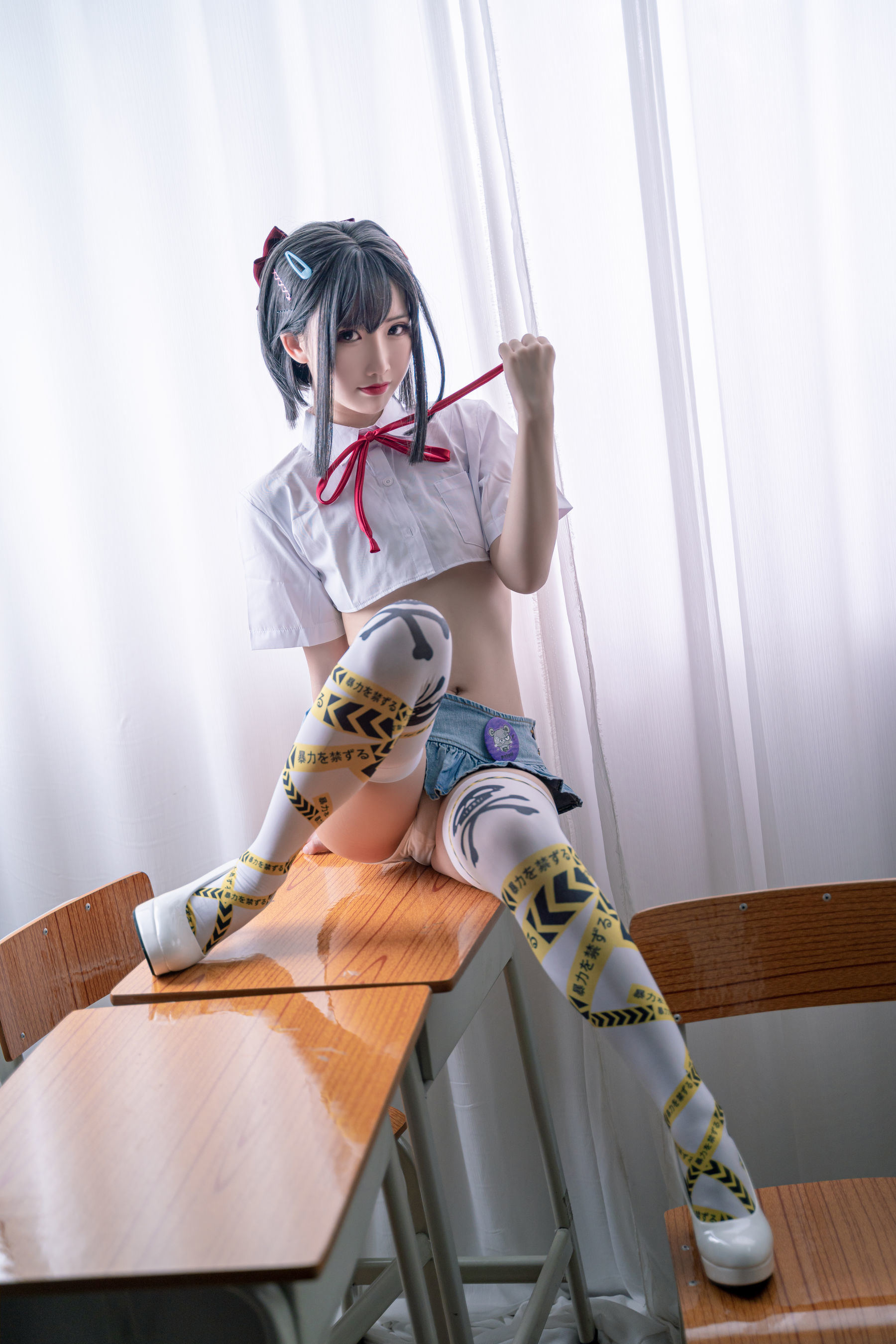 COS Welfare] Cute Popular Coser Mianbing Xianer - Short School Uniform Tape