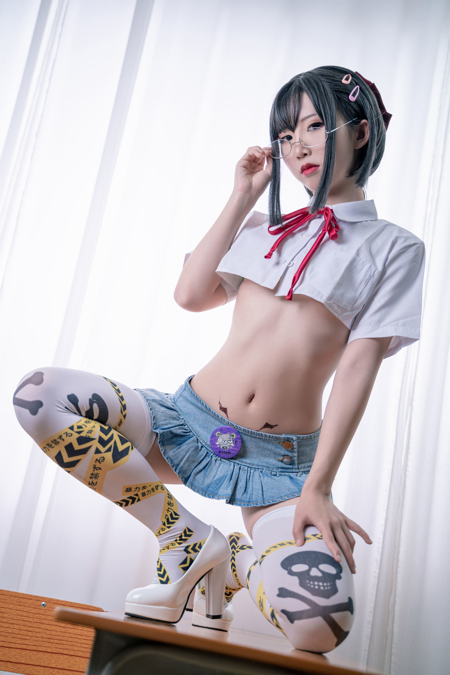 COS Welfare] Cute Popular Coser Mianbing Xianer - Short School Uniform Tape