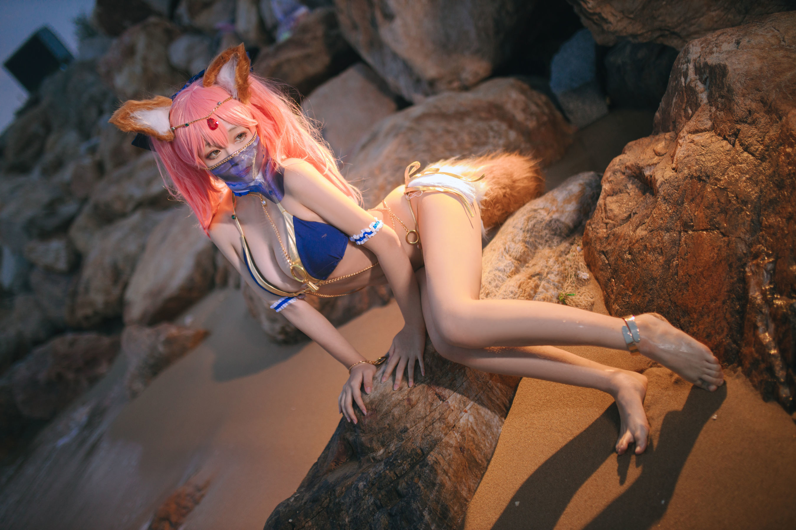 COS福利] Cosplay日奈娇 - 玉藻前 阿拉伯舞娘