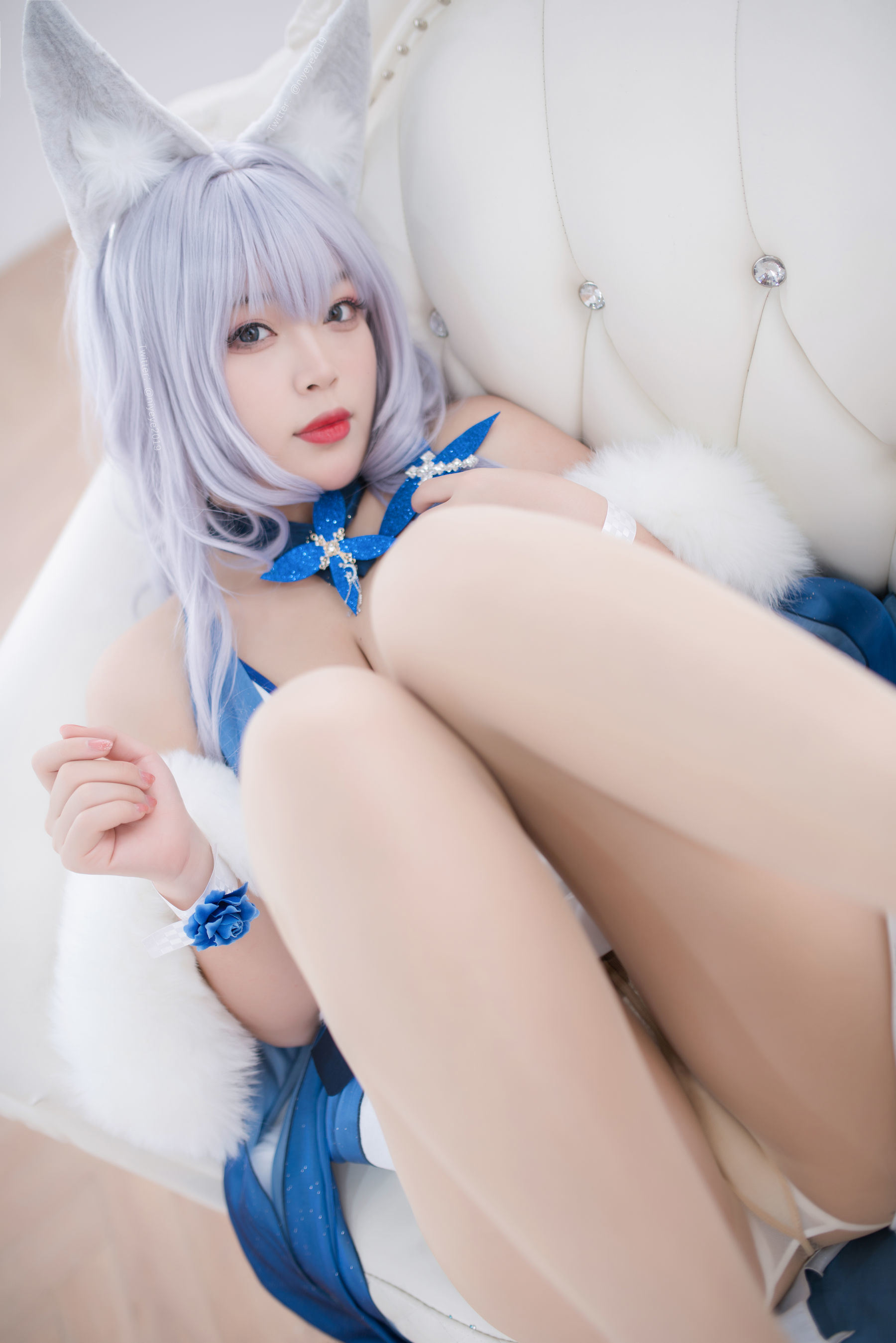 COS Phúc lợi] Cô gái kiểu moe - Bạch Dạ - Shinano Áo ngủ quyến rũ