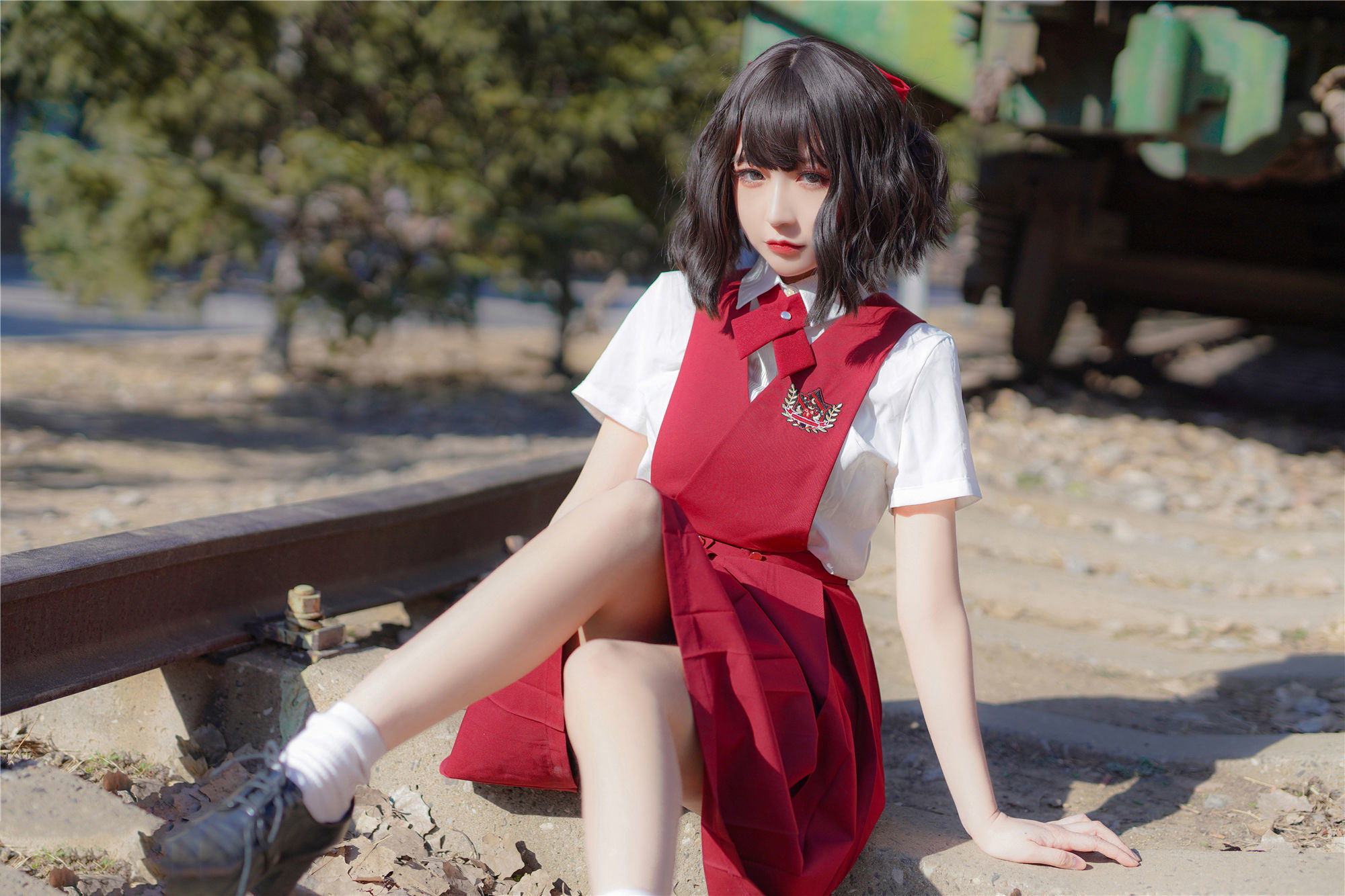 Meow Tang Film] Vol. 444 Red JK Skirt