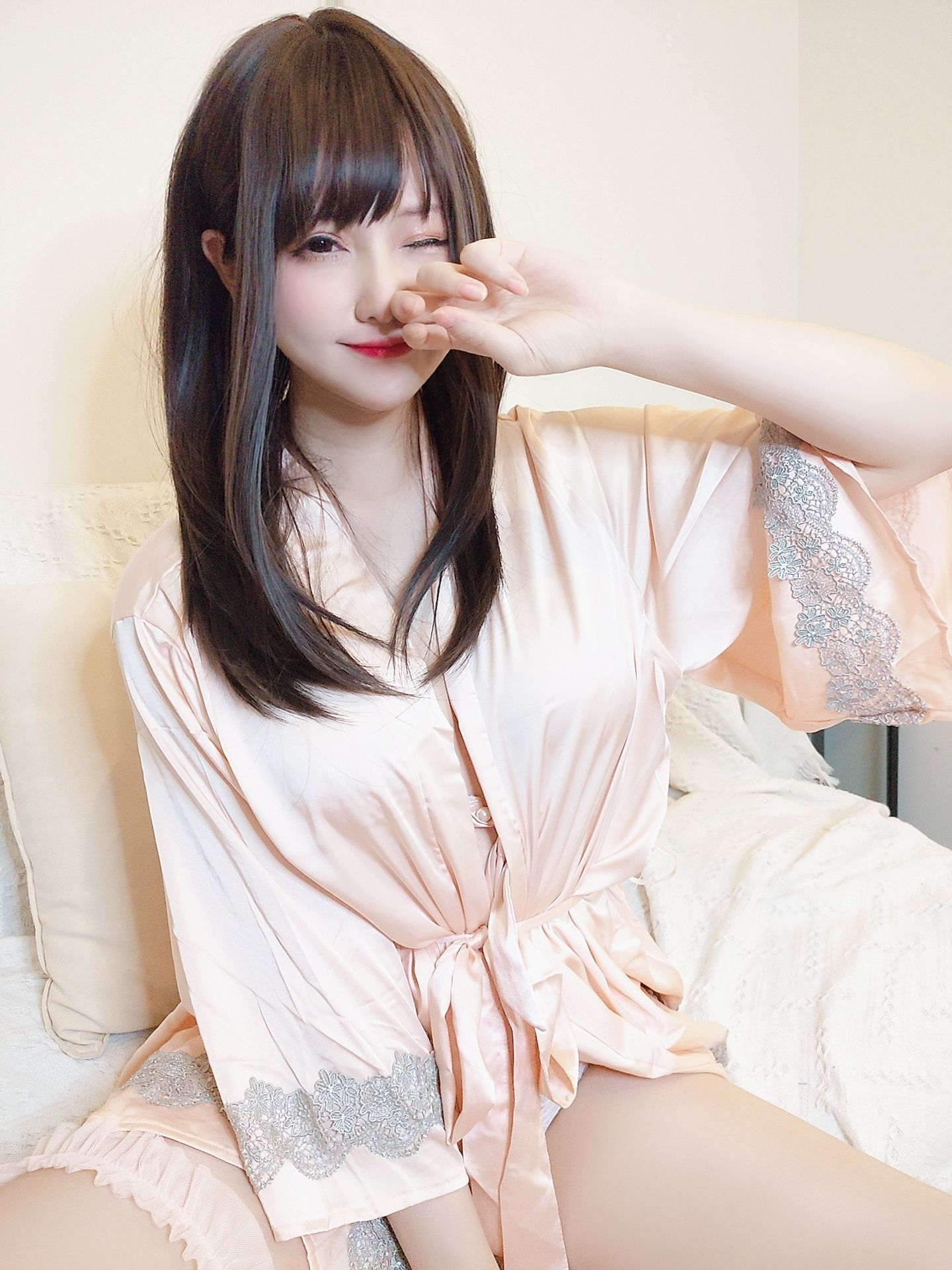 Ảnh Net Red COSER] Cô gái dễ thương Nyako Meo Zi - Cuộc sống đồng cư với bạn gái tưởng tượng: 2 bộ series đồ ngủ ở nhà