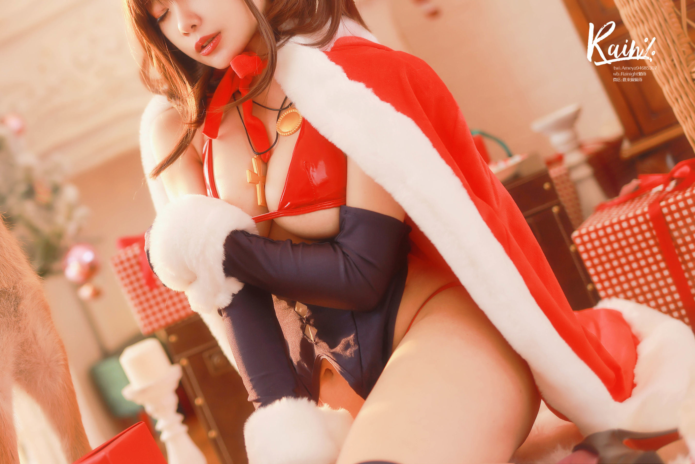 Internet Celebrity Cosplayer Photobook] Anime Blogger Rainight Xiao Yu - Christmas Rabbit