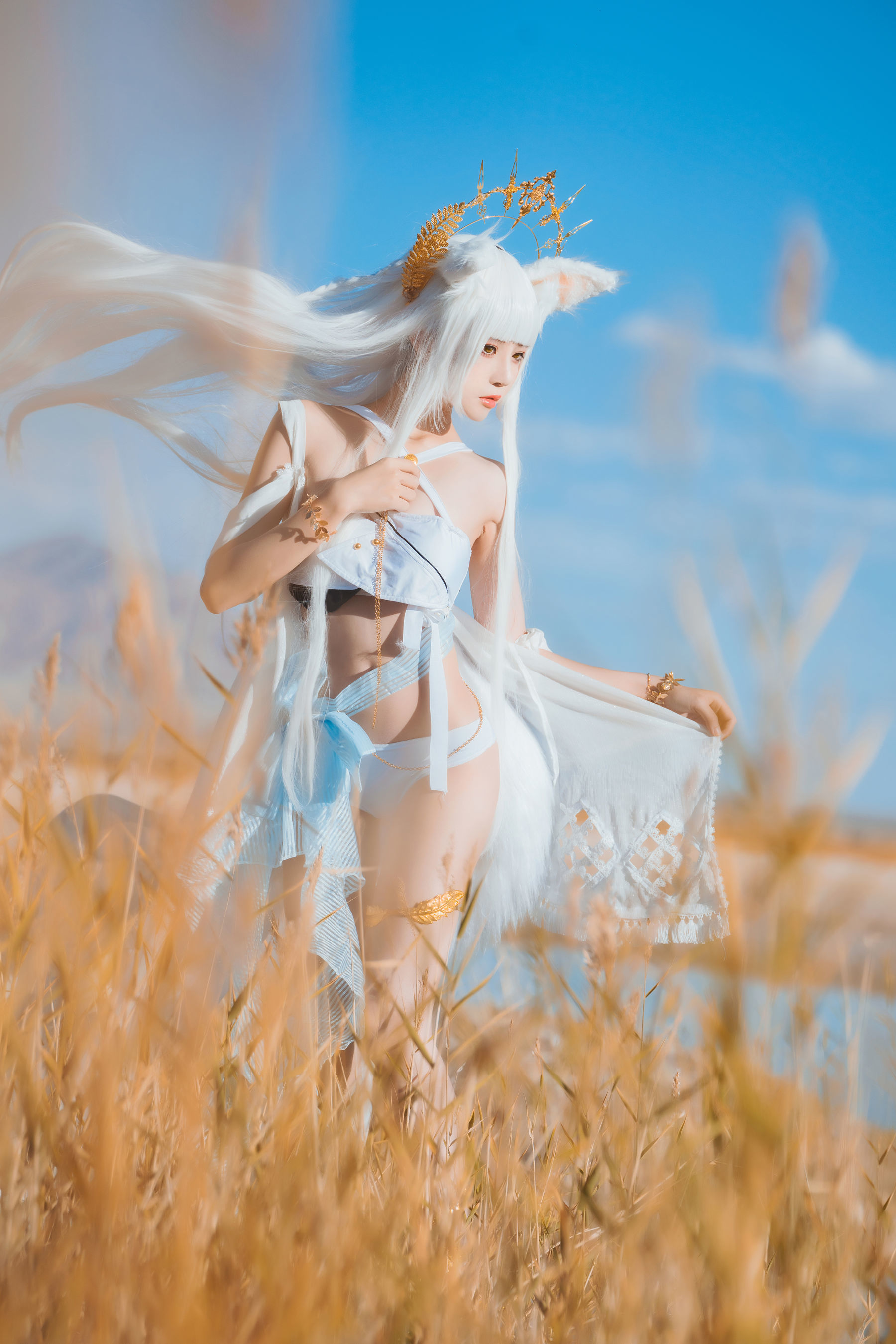 Ảnh cosplay net red] Sakura Tao Meo - Arknights Bạch Kim