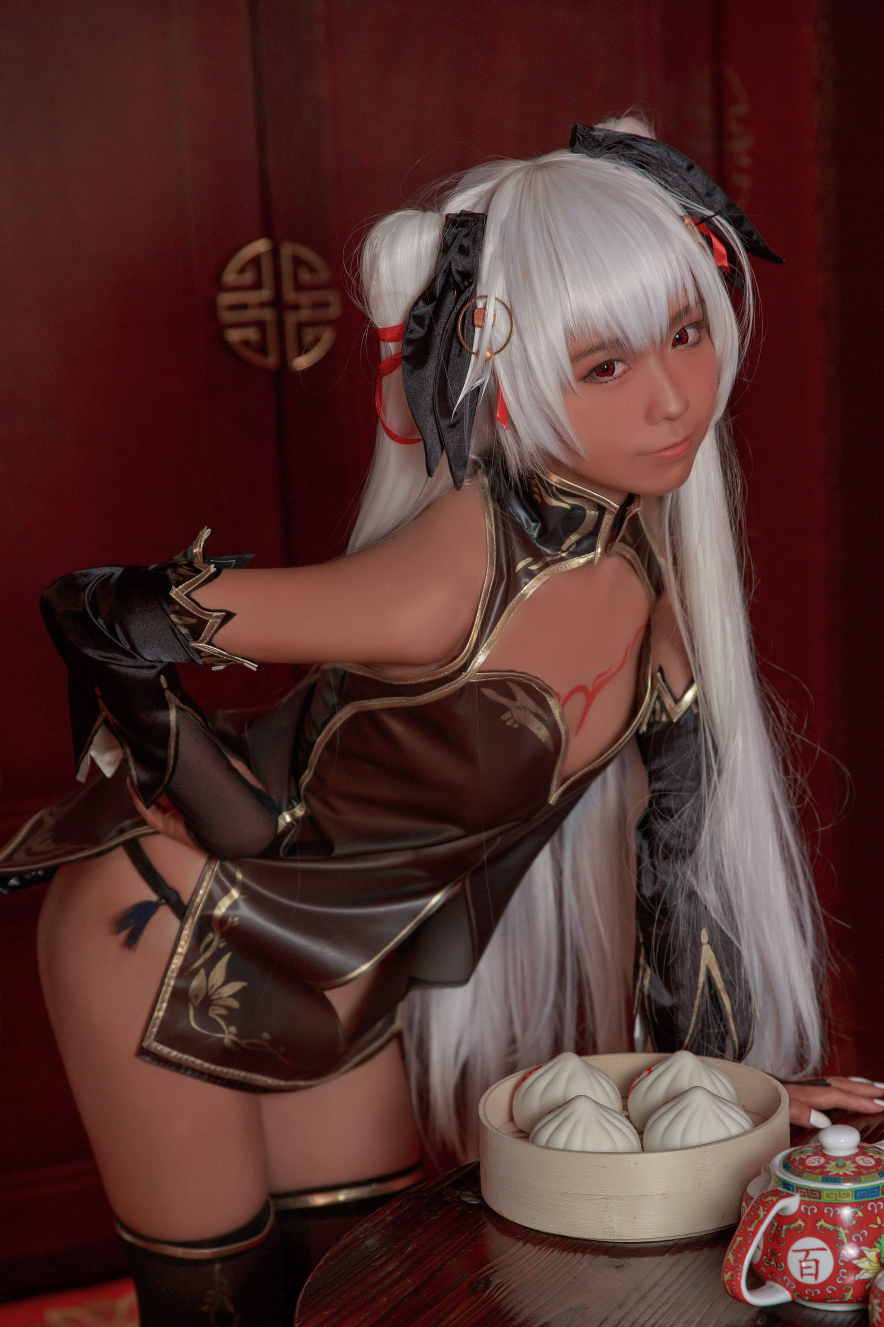 Ảnh chân dung COSER nổi tiếng] Blogger anime G44 sẽ không bị thương - Cô gái qipao màu nâu