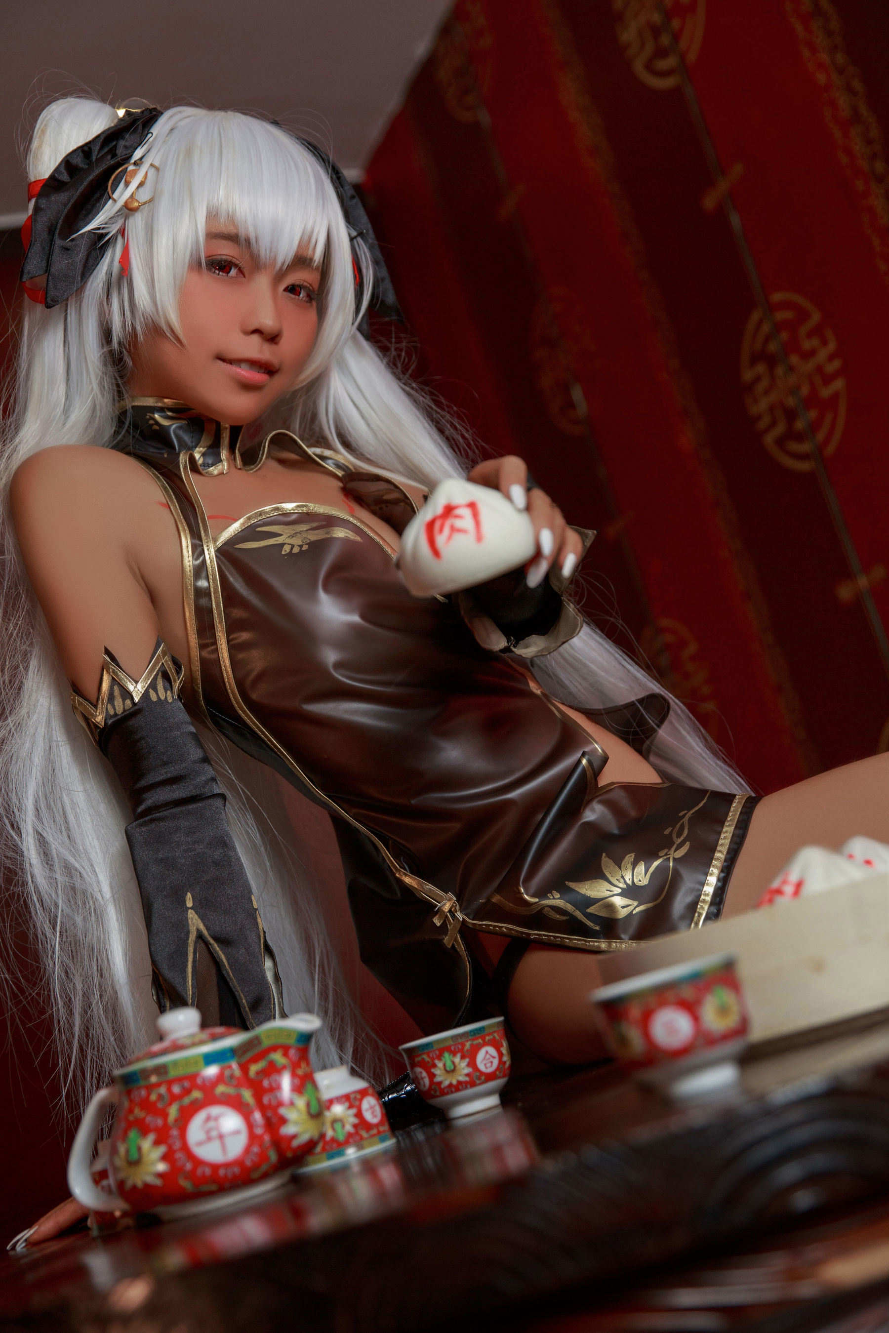 Ảnh chân dung COSER nổi tiếng] Blogger anime G44 sẽ không bị thương - Cô gái qipao màu nâu