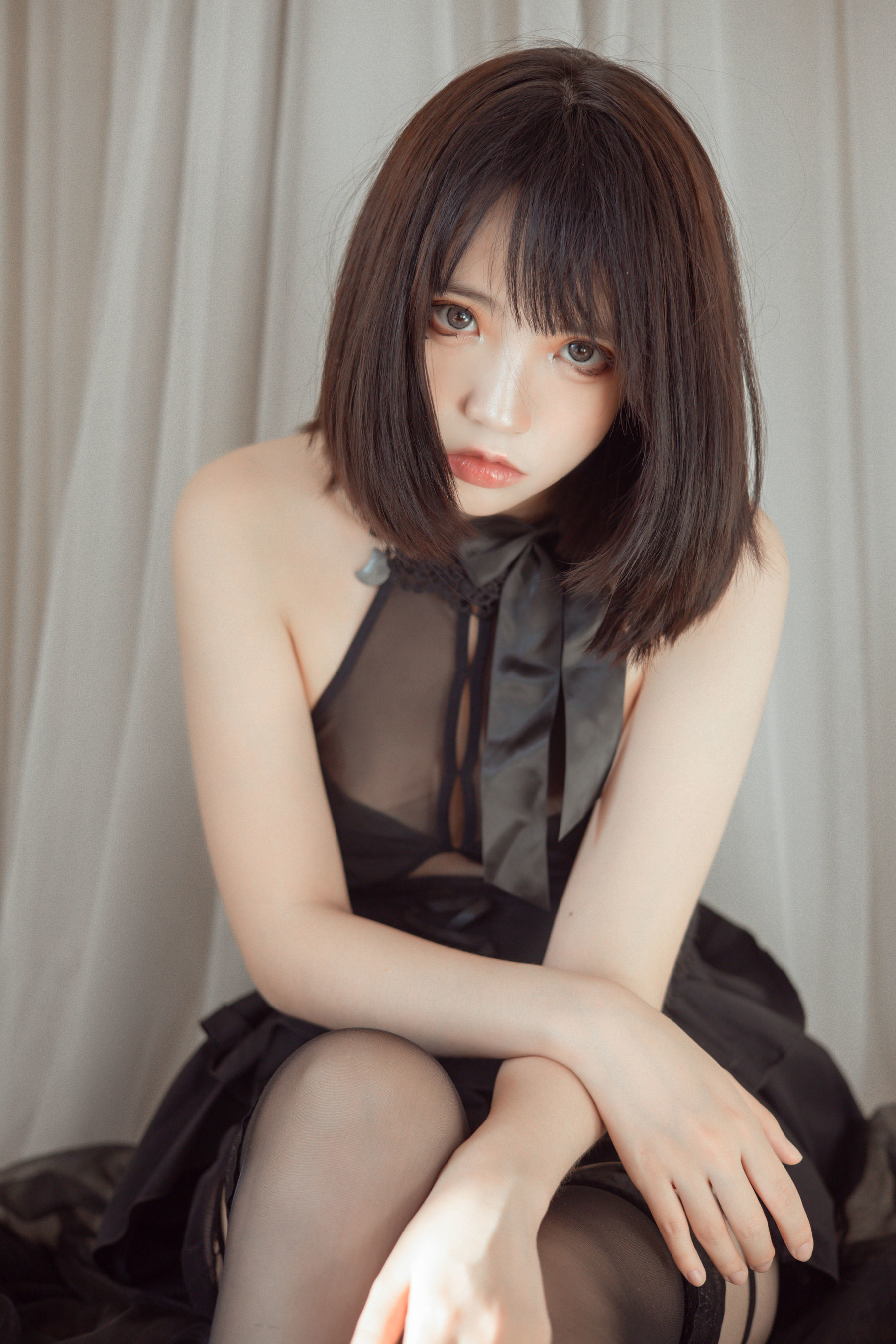 Internet Celebrity Cosplayer Photos] Feng Mao ss - Homestay Black Skirt