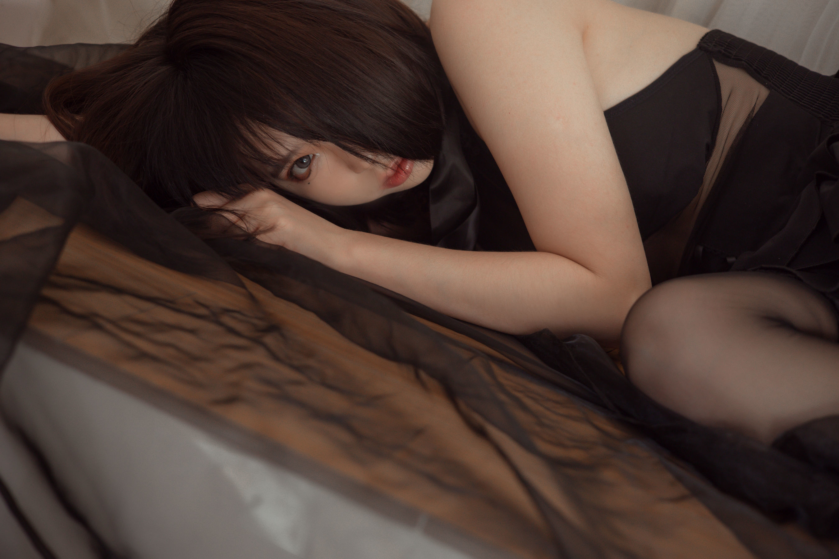 Internet Celebrity Cosplayer Photos] Feng Mao ss - Homestay Black Skirt