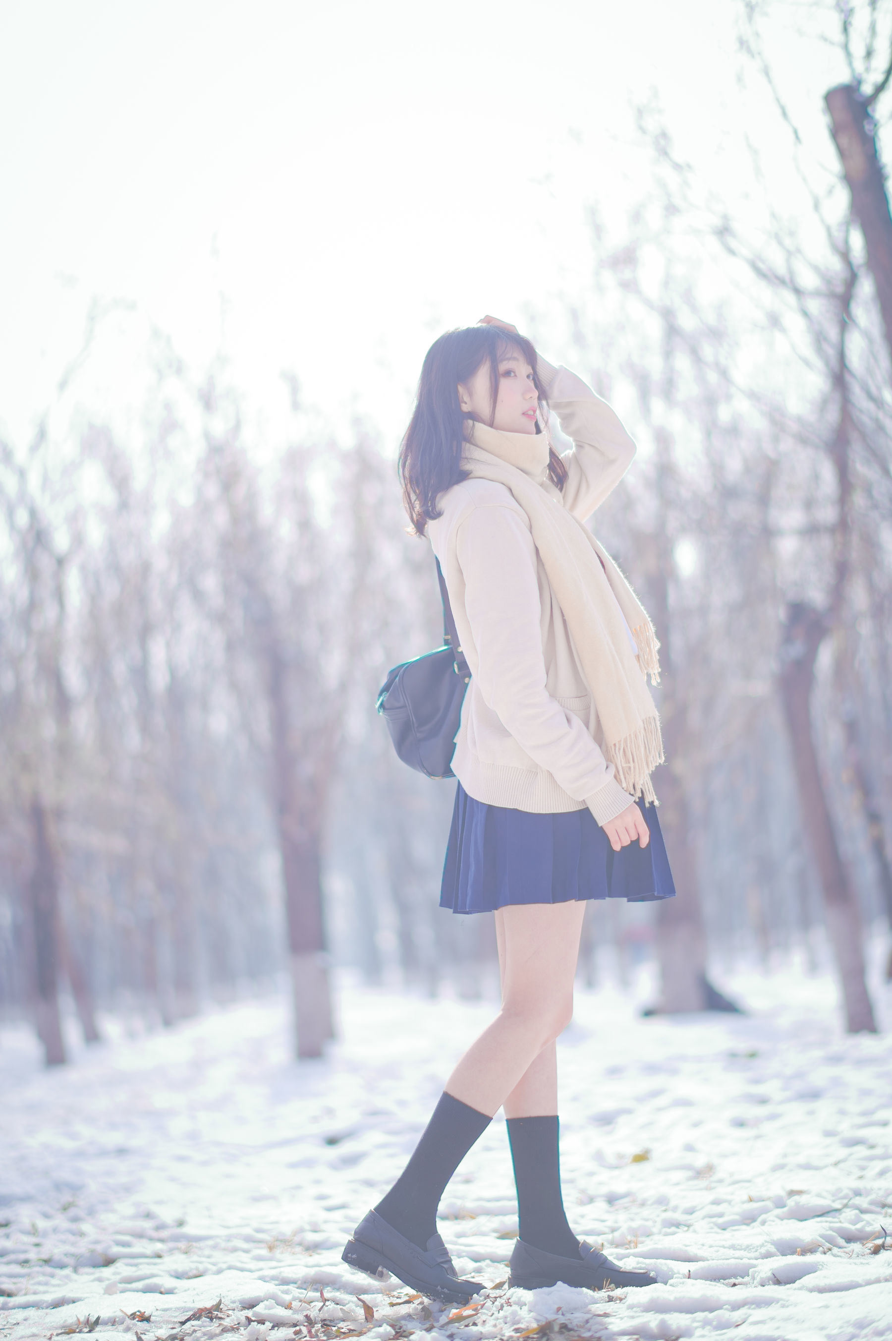 網紅COSER寫真] 周嘰是可愛兔兔 - 雪景JK