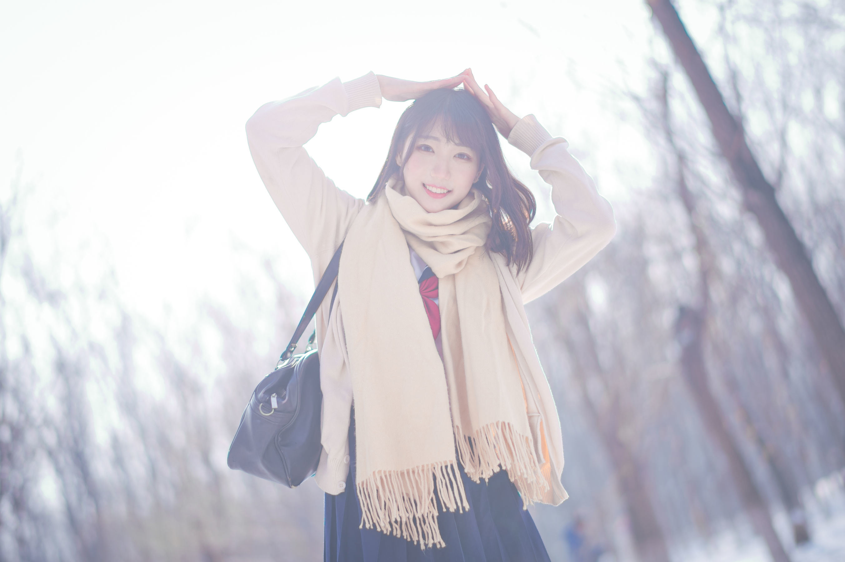 網紅COSER寫真] 周嘰是可愛兔兔 - 雪景JK