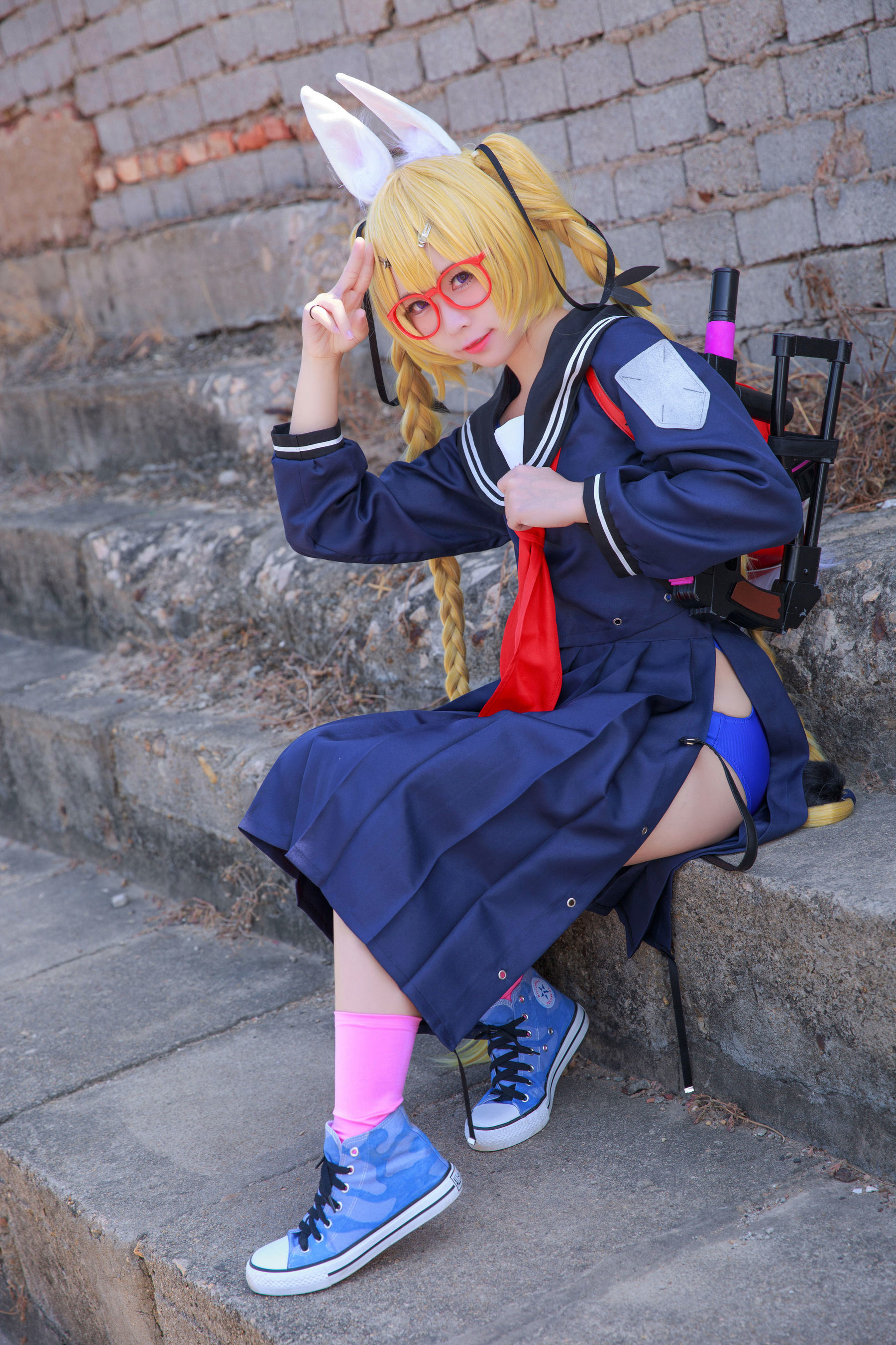 Ảnh Coser Của Người Nổi Tiếng Mạng] Blogger Anime G44 Sẽ Không Bị Thương - Xoáy Lốc Trường Phục