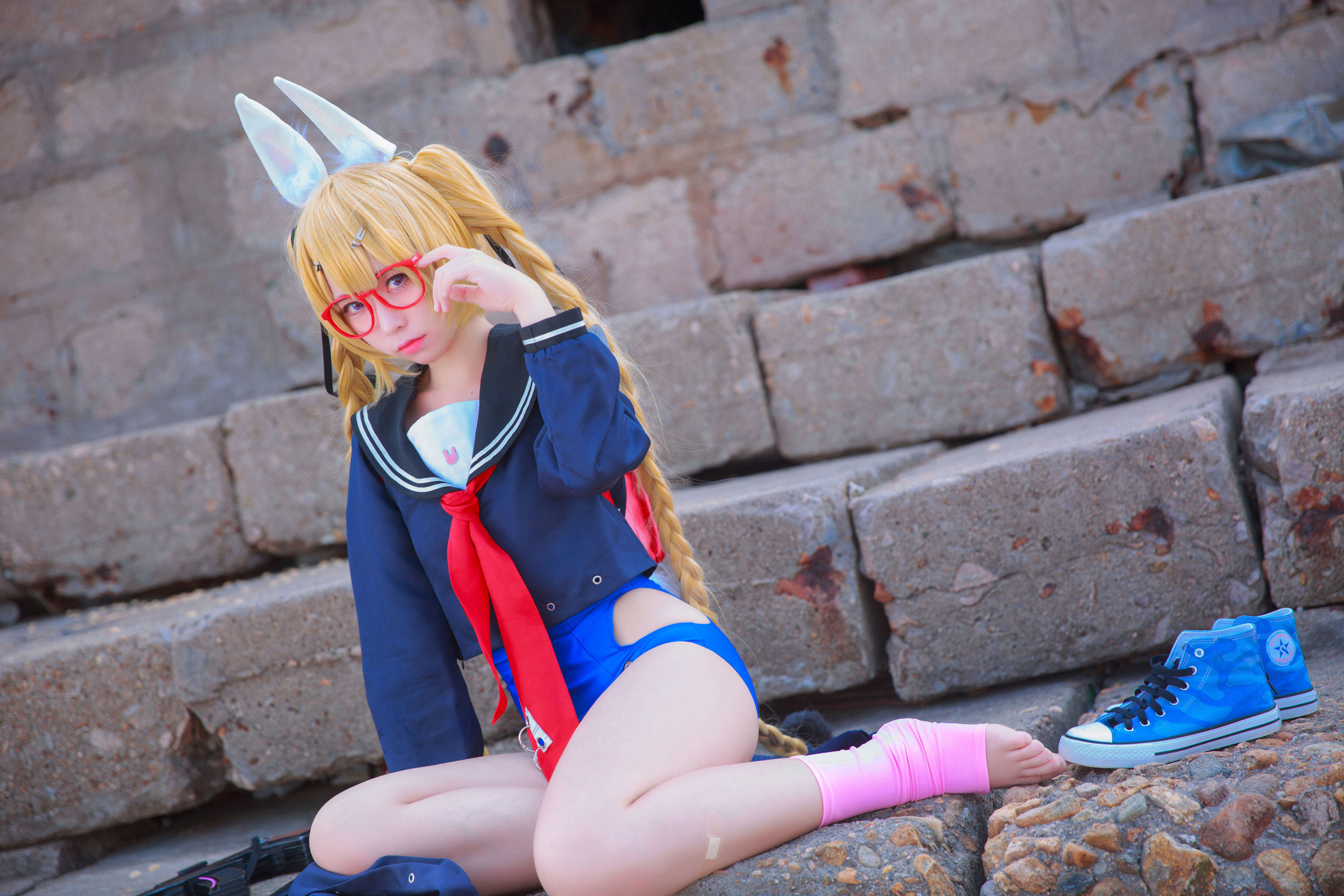 Internet Celebrity Coser Photobook] Anime Blogger G44 Will Not Get Hurt - Whirlwind School Uniform