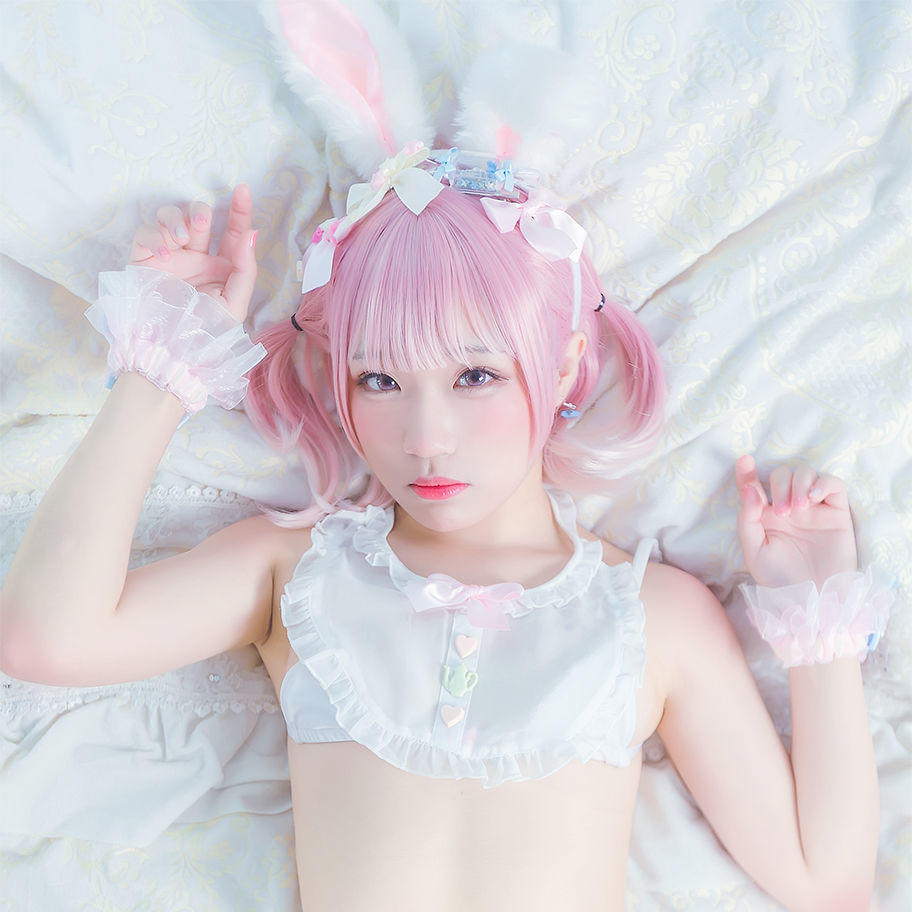 Ảnh coser net hồng] Blogger anime Mime Mị Mỹ - Cô gái thỏ màu trắng hồng