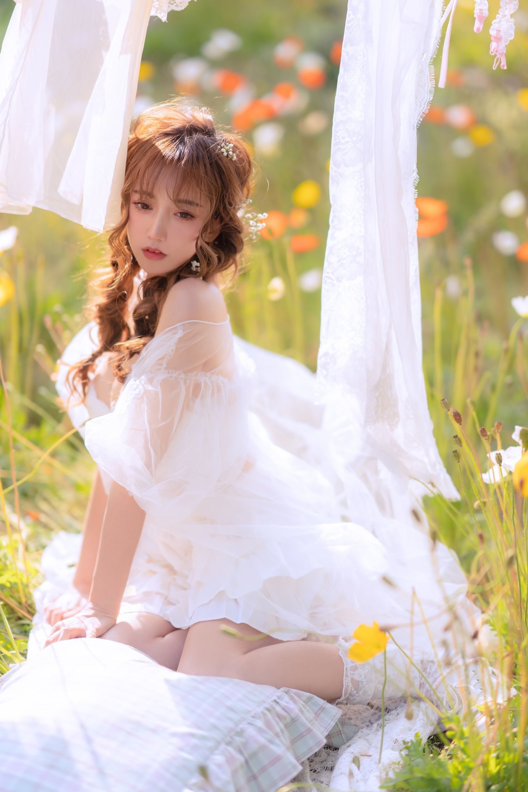 [Internet celebrity COSER photo] Douyu Rice Noodle Sama photo - Summer limited drying clothes