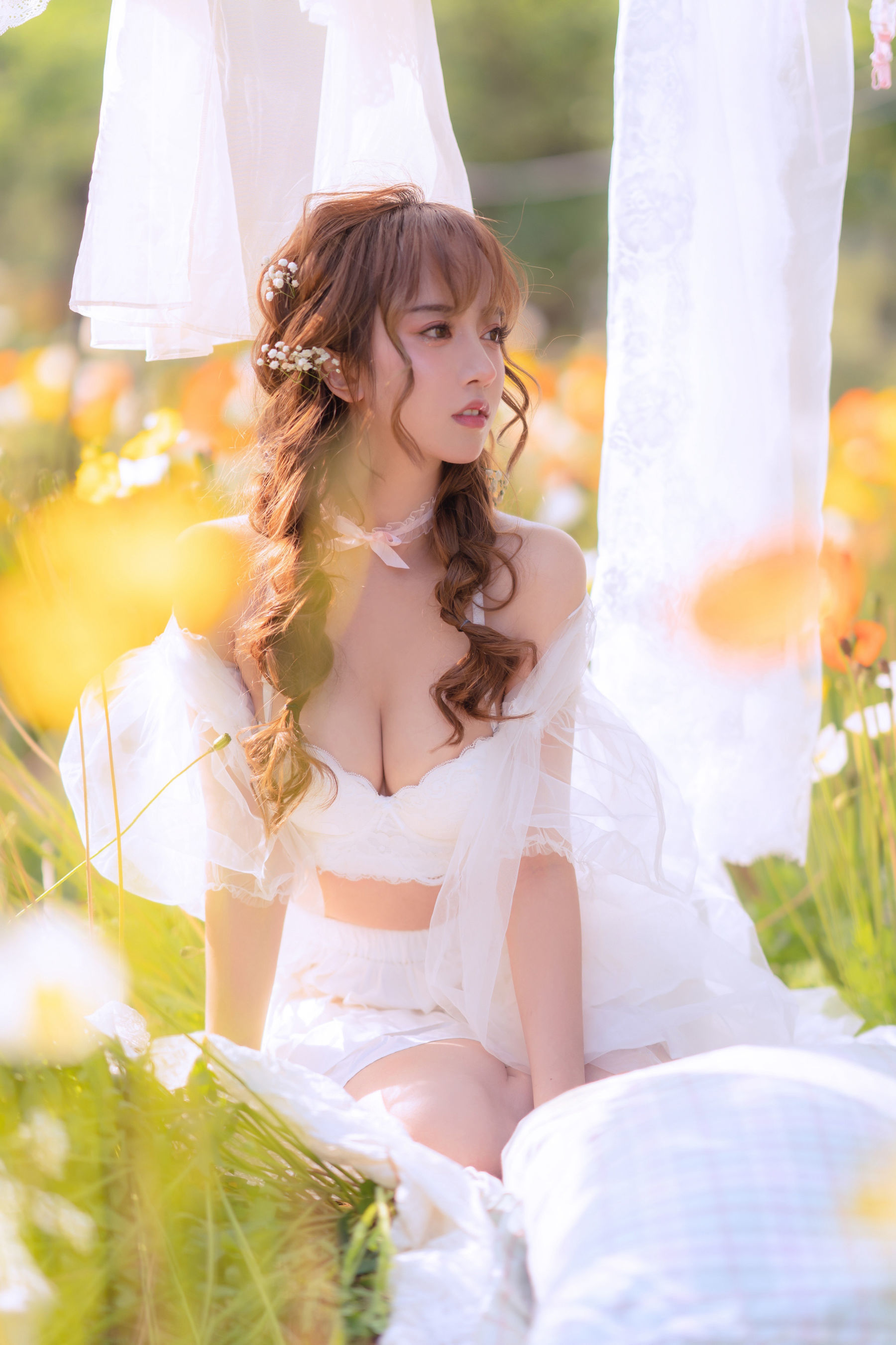 [Internet celebrity COSER photo] Douyu Rice Noodle Sama photo - Summer limited drying clothes