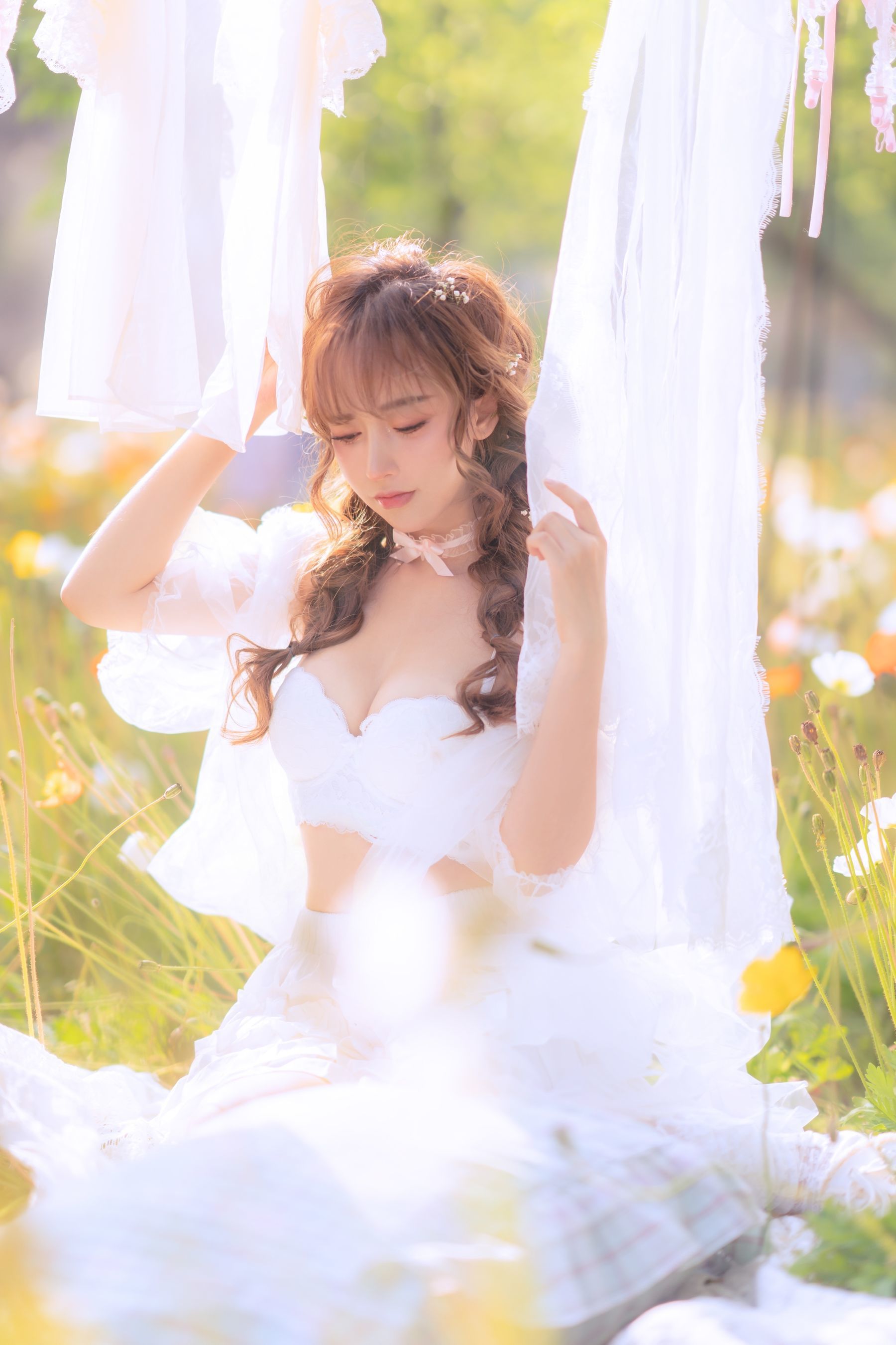 Ảnh Net hồng COSER] Ảnh Douyu Mi Tiên Tiên Sama - Phiên bản giới hạn mùa hè: Phơi quần áo