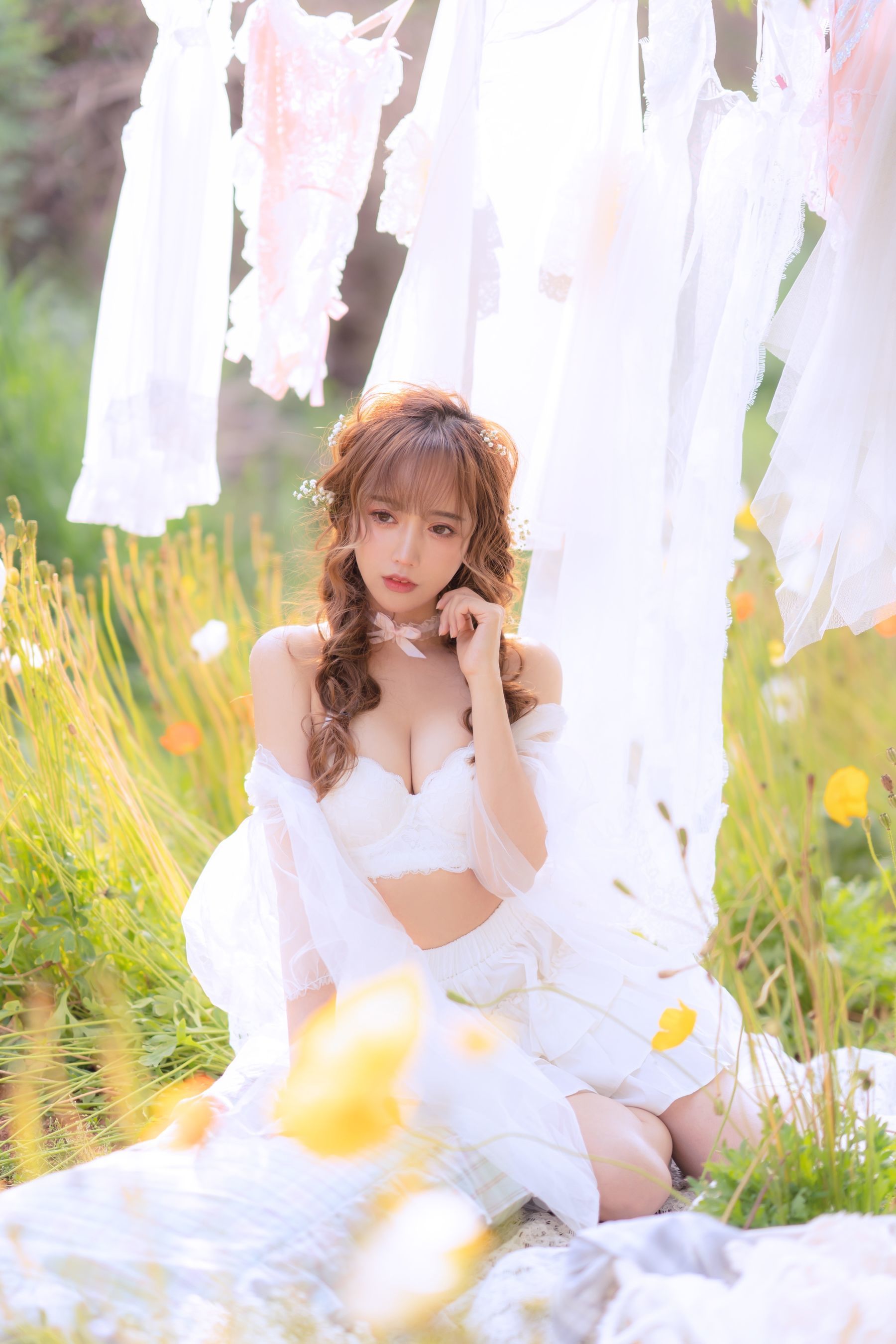 Ảnh Net hồng COSER] Ảnh Douyu Mi Tiên Tiên Sama - Phiên bản giới hạn mùa hè: Phơi quần áo
