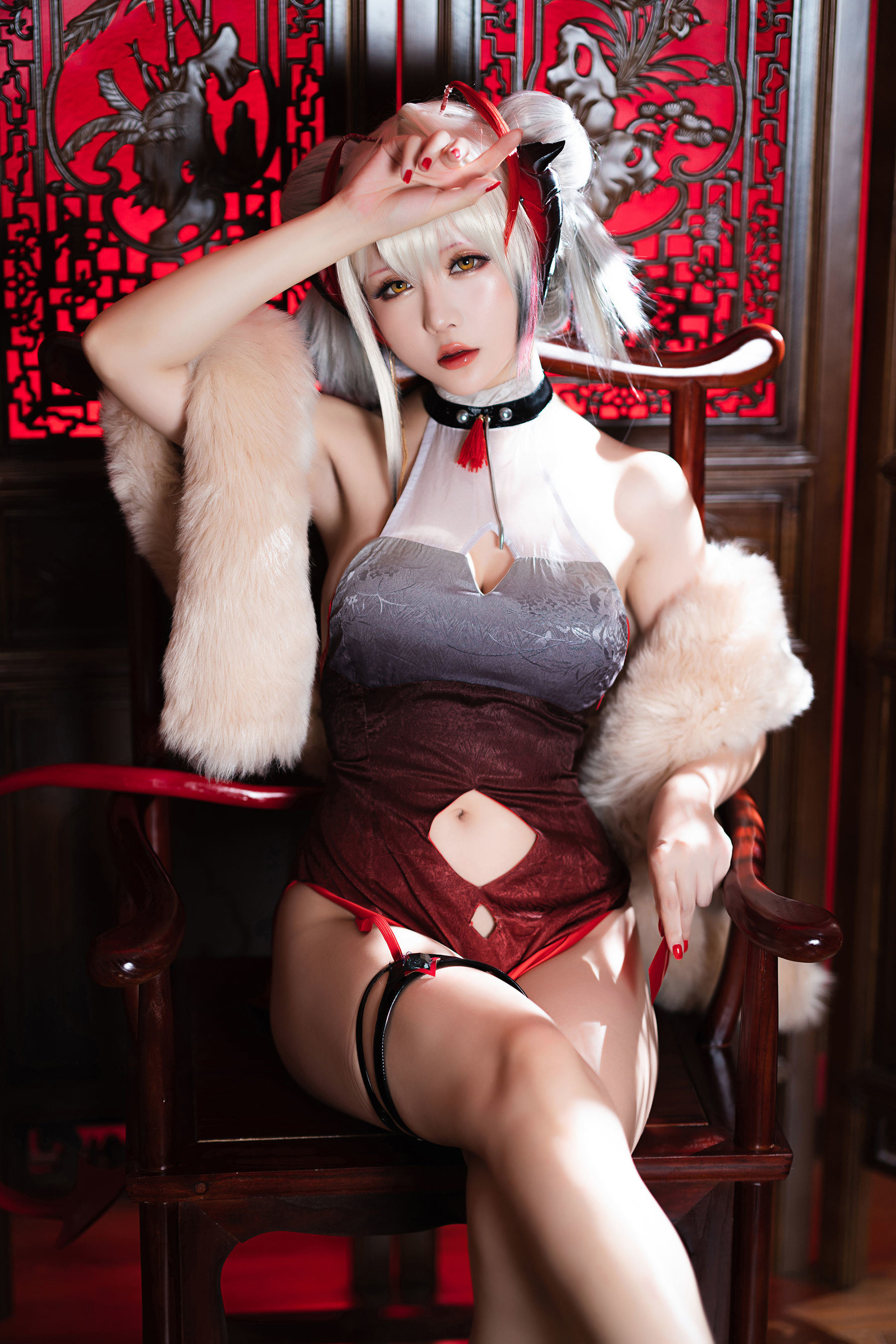 [网红COSER写真] Coser小姐姐星之迟迟 - W-同人旗袍