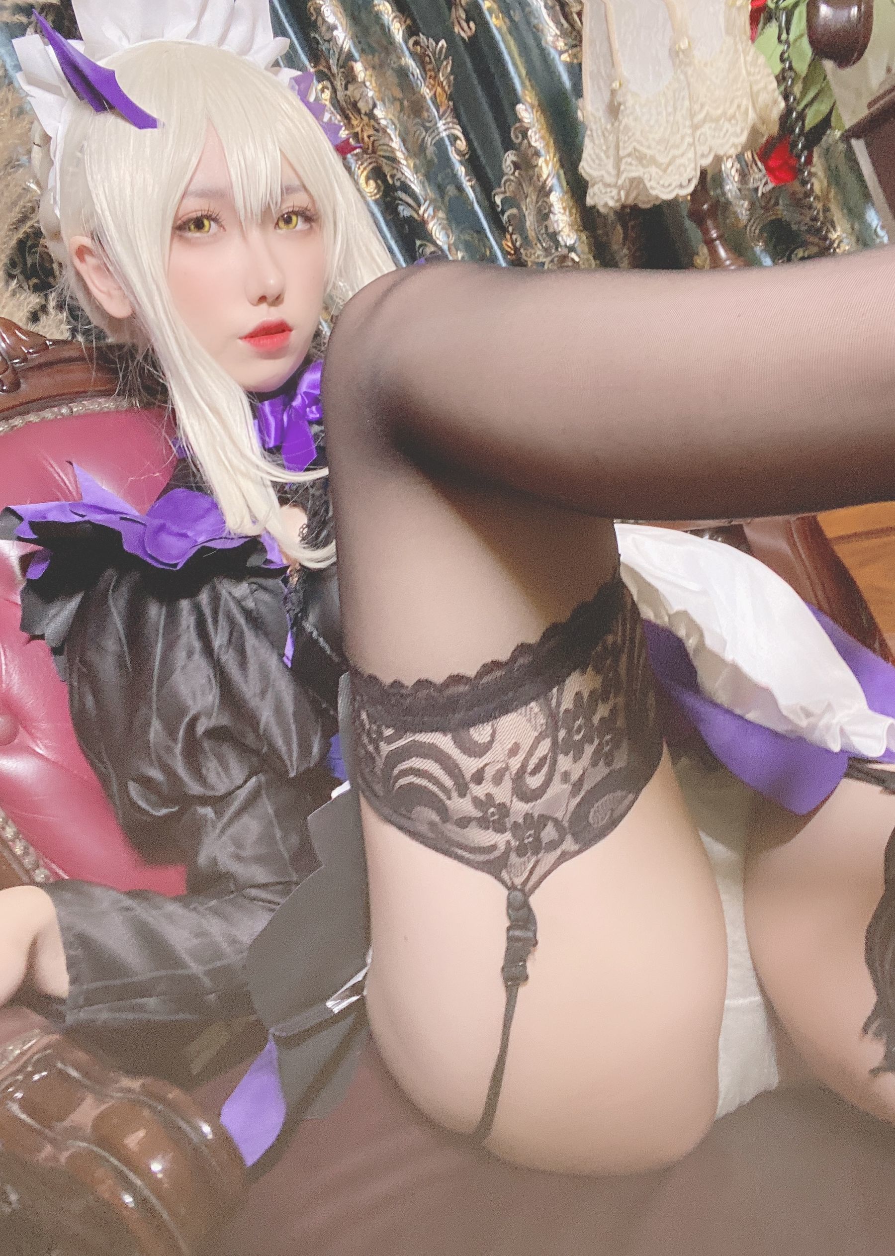 Ảnh chụp Net hồng Coser] Yù Nguyên Yōu Tử SJ_ - Hắc Thương Đần Nữ Phục tự chụp