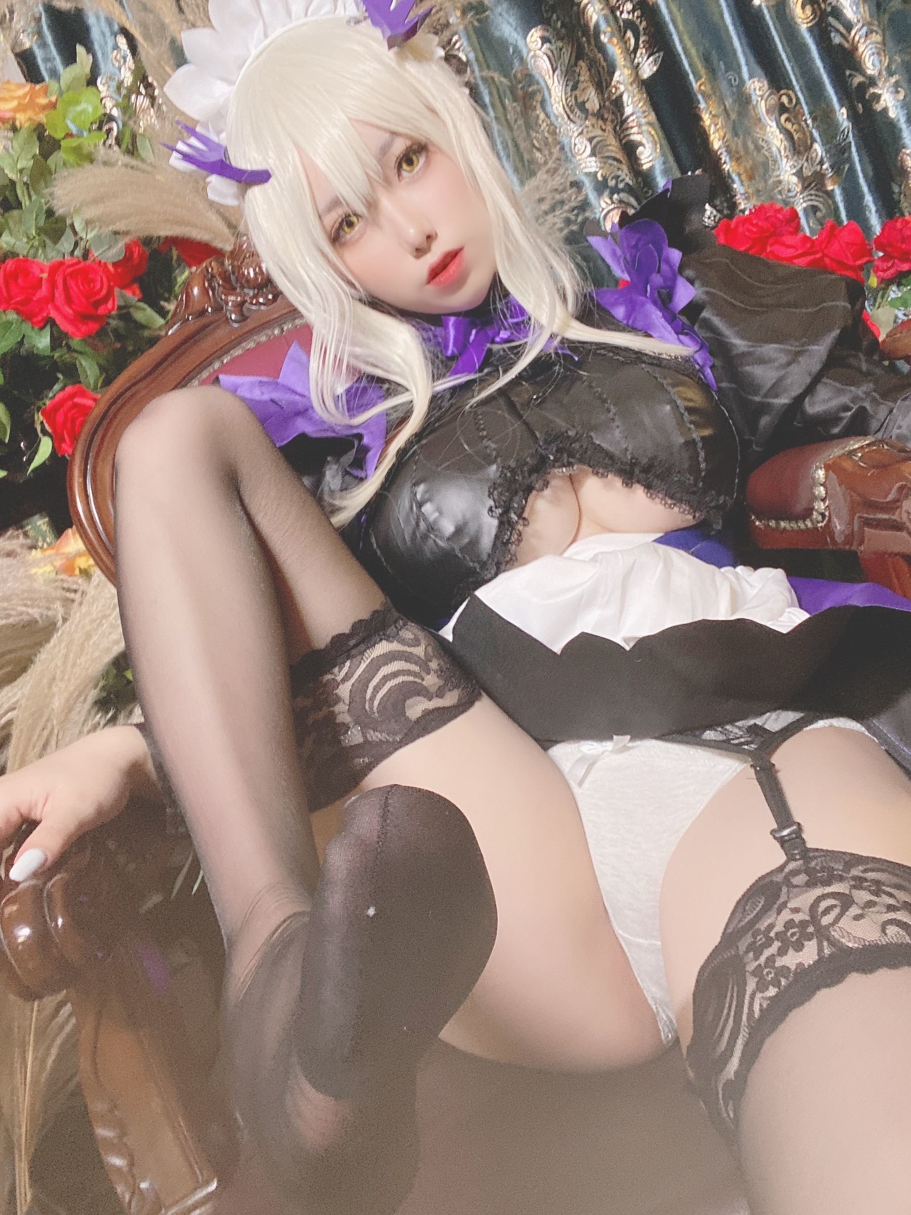 Ảnh chụp Net hồng Coser] Yù Nguyên Yōu Tử SJ_ - Hắc Thương Đần Nữ Phục tự chụp