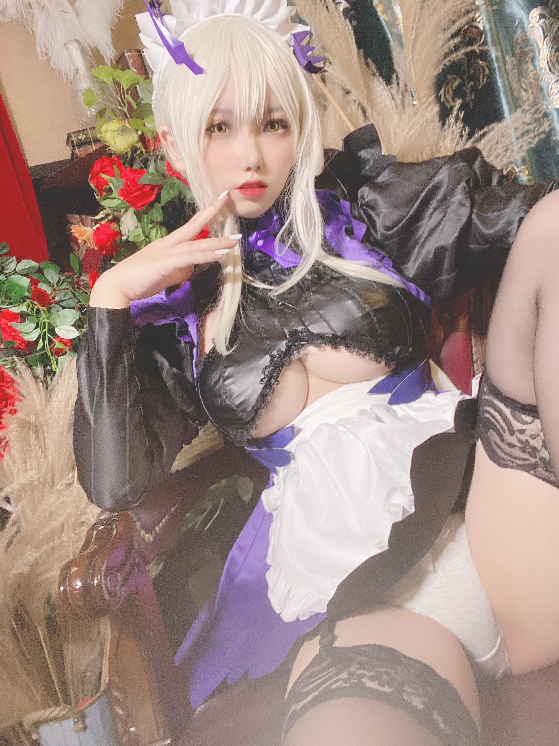 Ảnh chụp Net hồng Coser] Yù Nguyên Yōu Tử SJ_ - Hắc Thương Đần Nữ Phục tự chụp