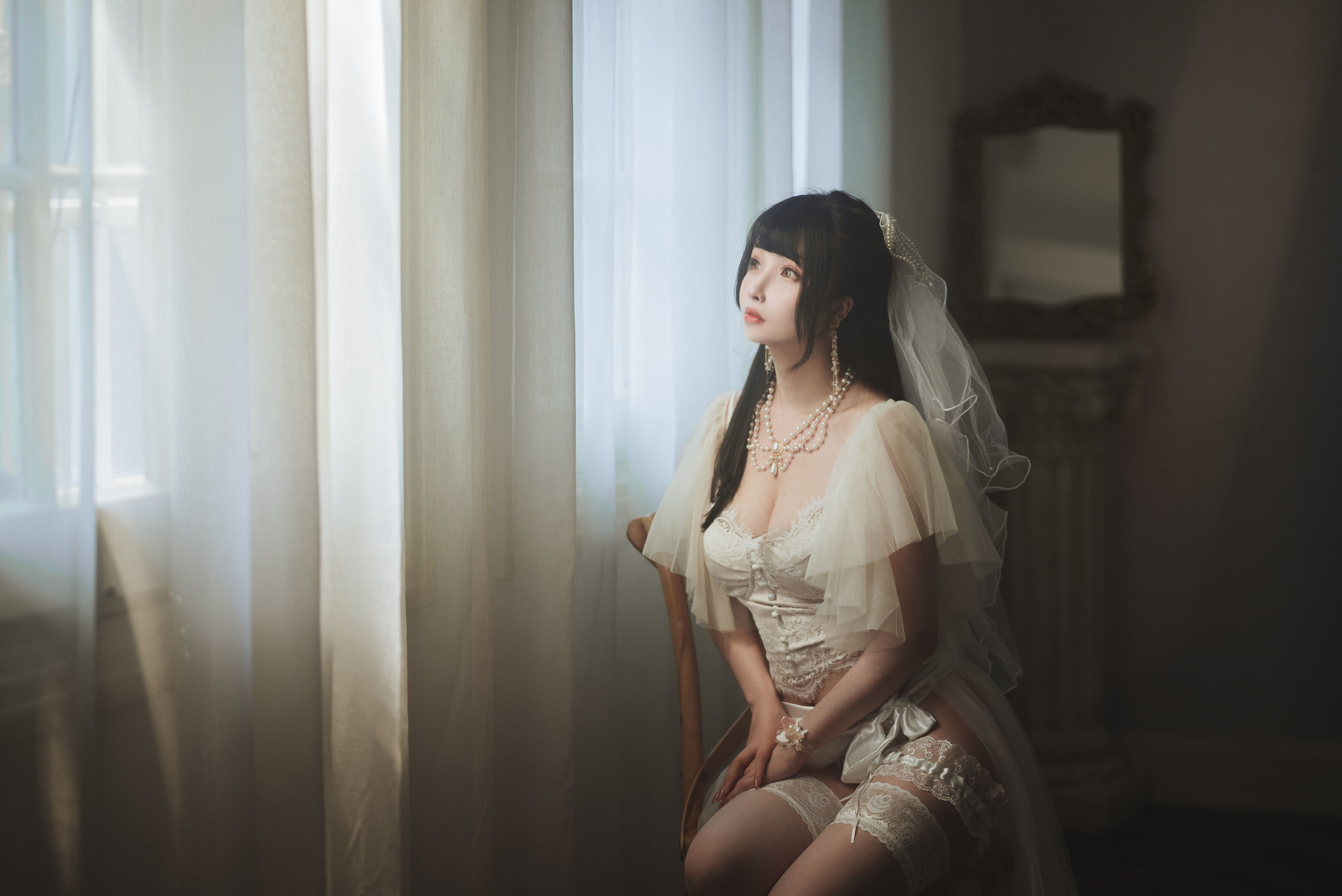 網紅COSER寫真] COS福利里奧科涼涼子 - 透明婚紗