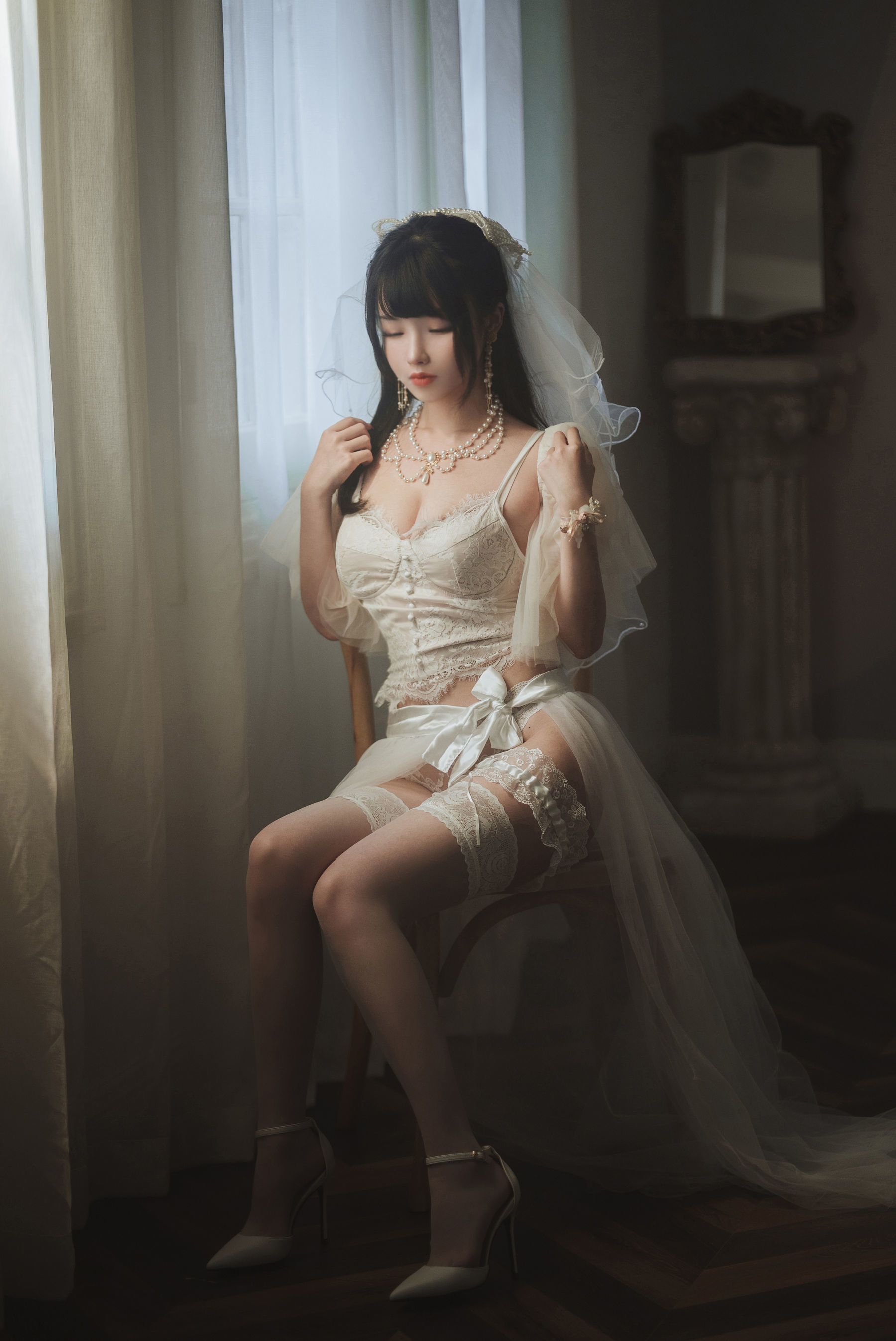 網紅COSER寫真] COS福利里奧科涼涼子 - 透明婚紗