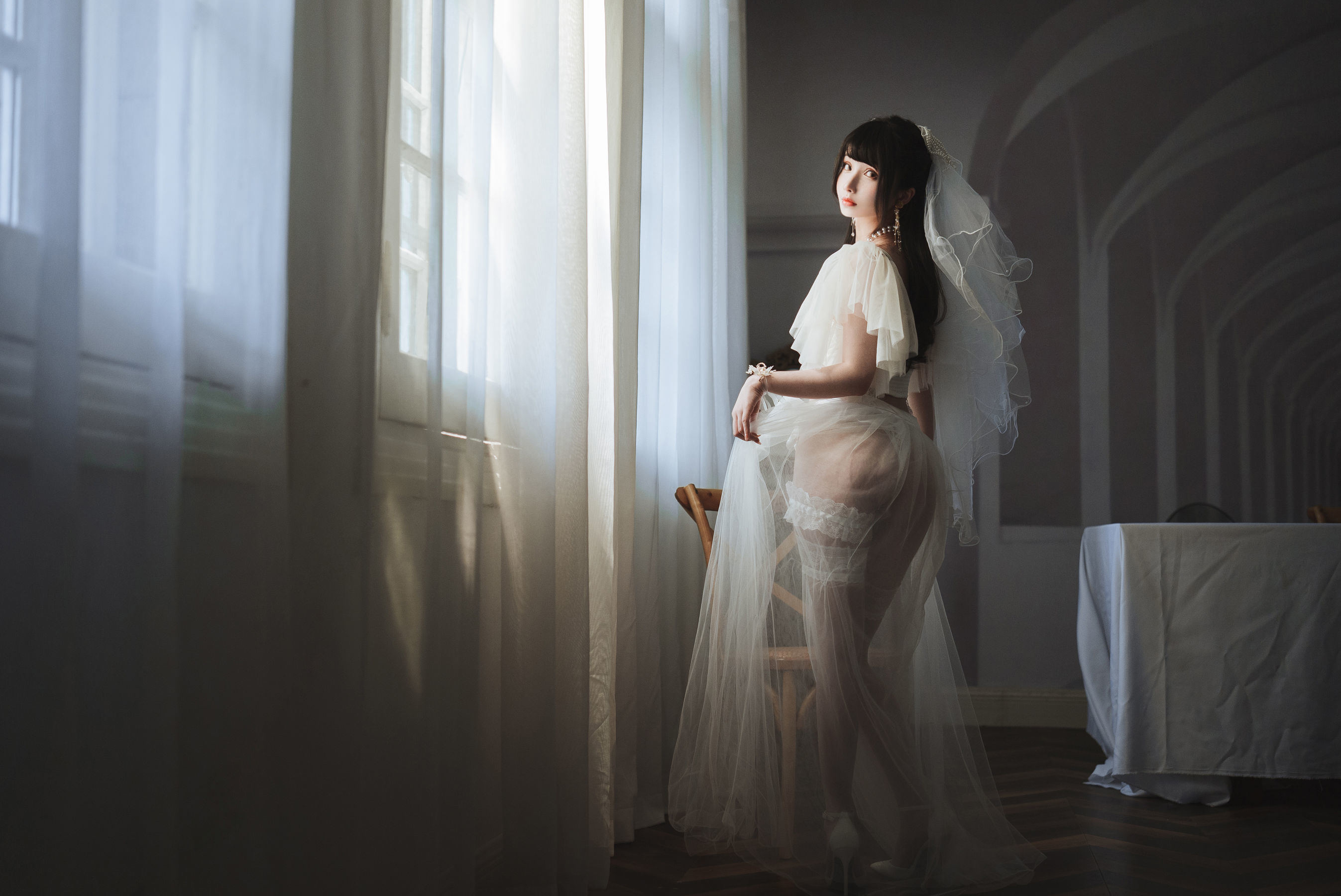 網紅COSER寫真] COS福利里奧科涼涼子 - 透明婚紗