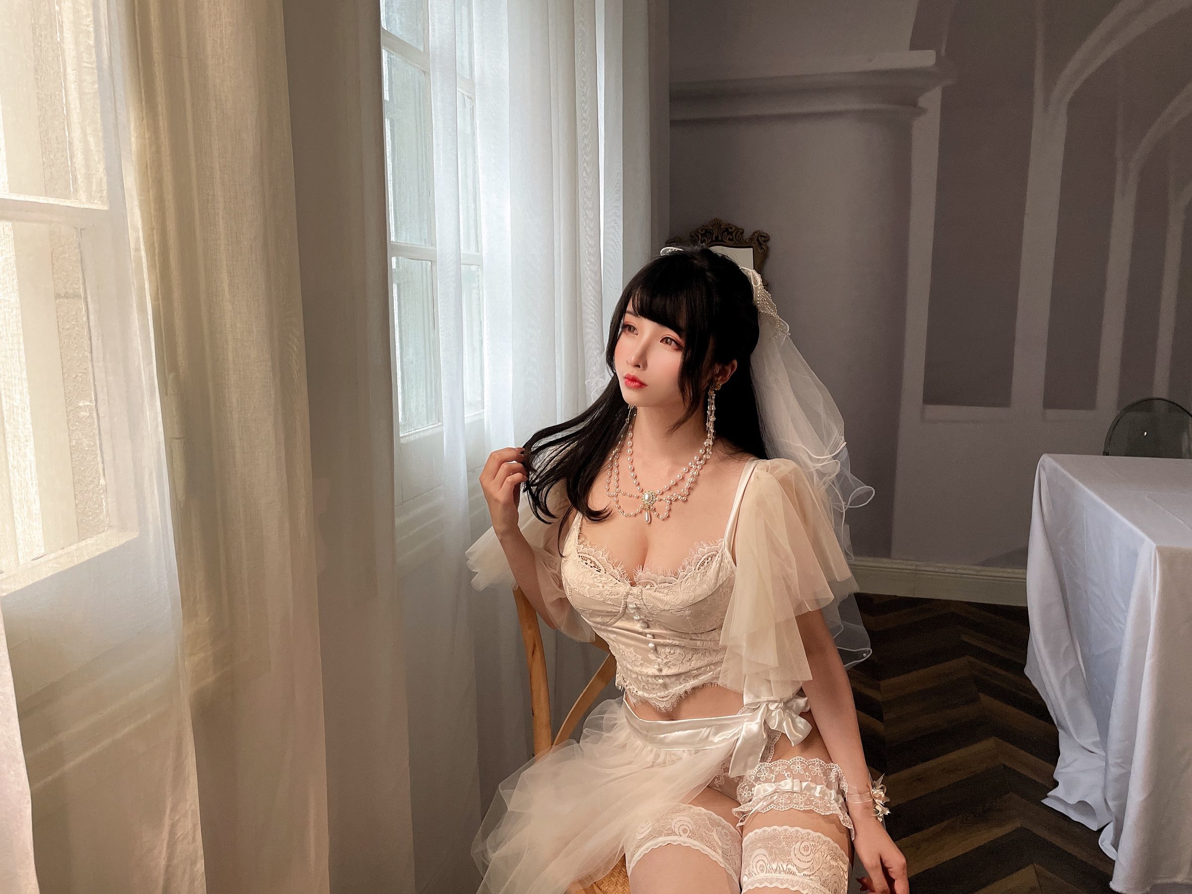 網紅COSER寫真] COS福利里奧科涼涼子 - 透明婚紗