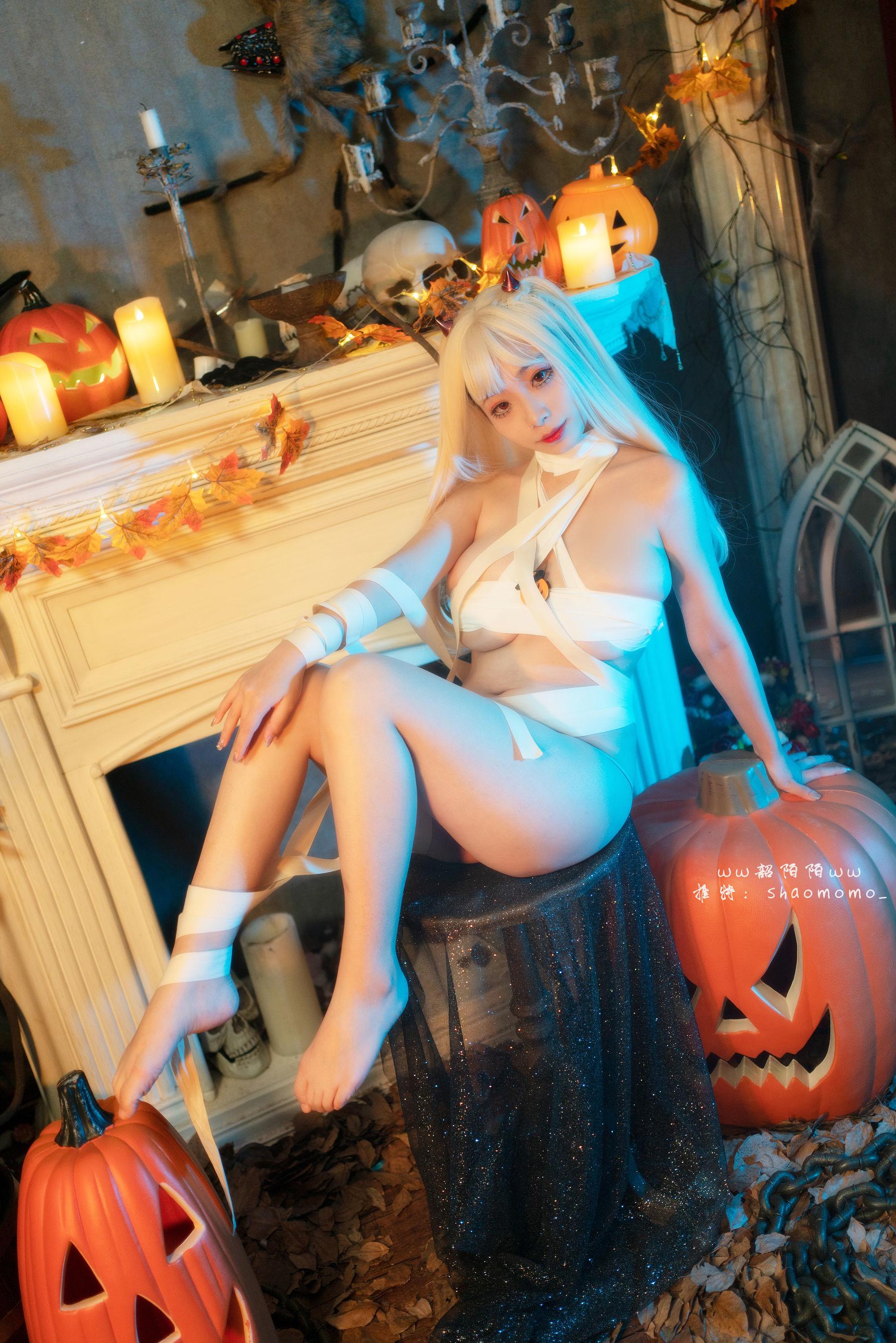 [網紅COSER寫真] Cosplay美女韶陌陌 - 萬聖節繃帶