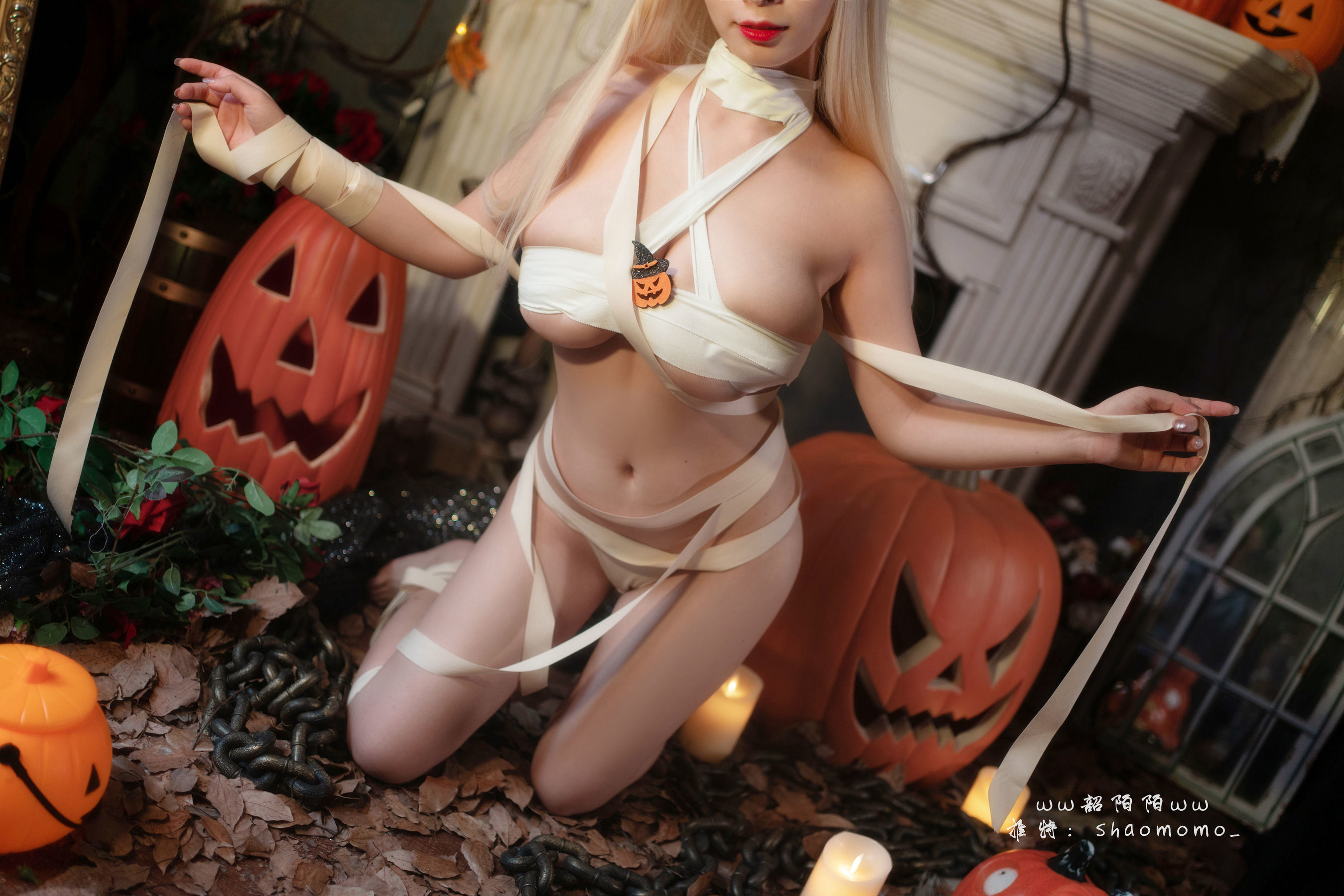 [網紅COSER寫真] Cosplay美女韶陌陌 - 萬聖節繃帶
