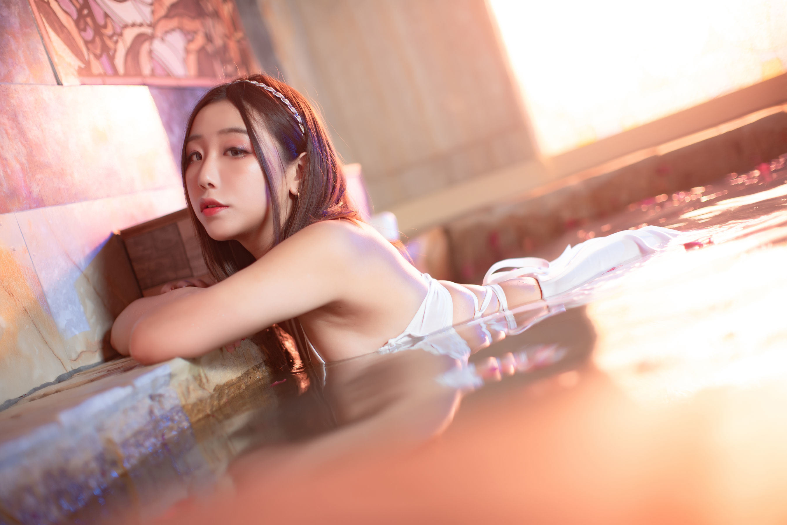 Sách ảnh COSER ngôi sao mạng] Blogger anime Mục Zero Mu0 - Suối nước nóng Phản chiếu