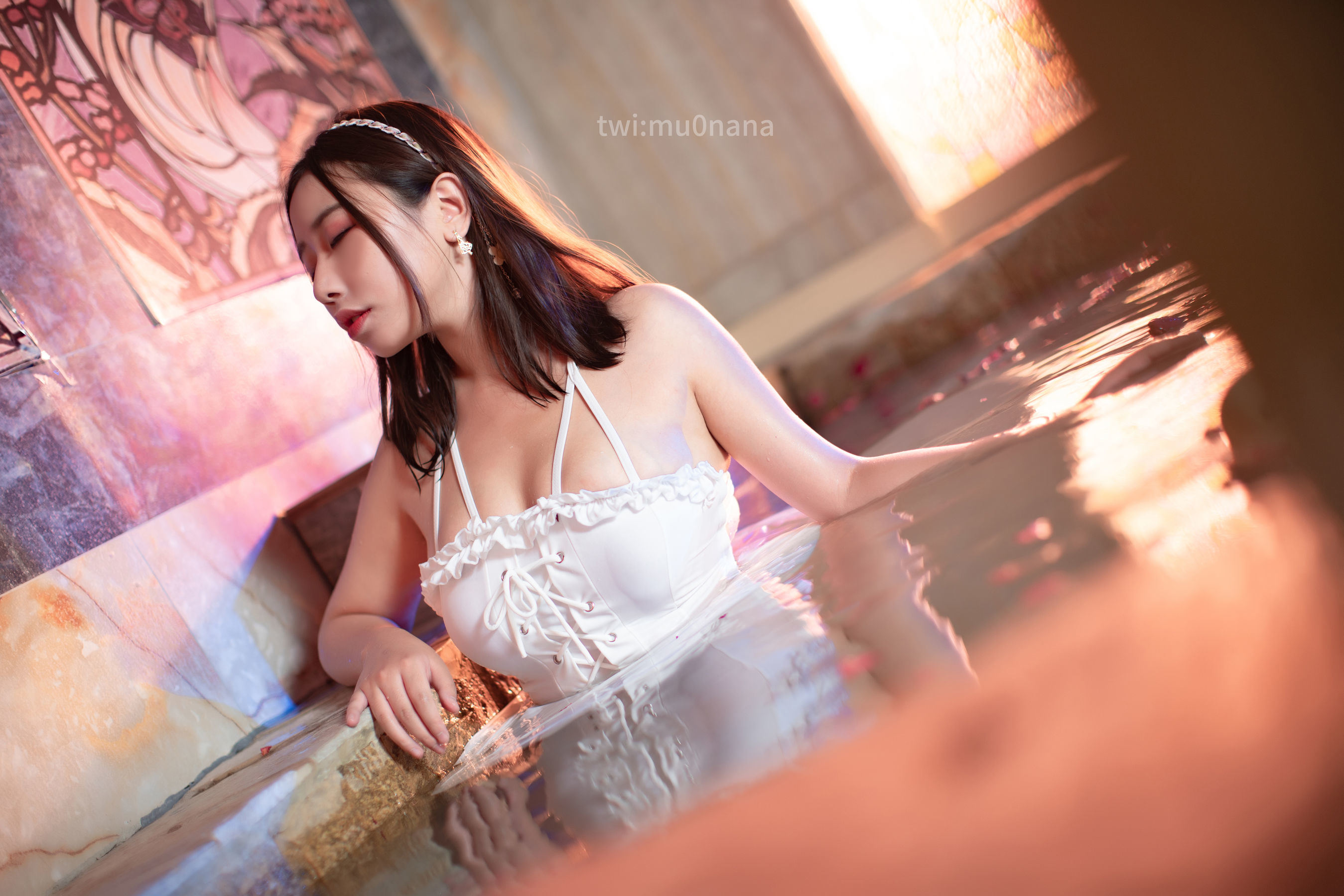 Sách ảnh COSER ngôi sao mạng] Blogger anime Mục Zero Mu0 - Suối nước nóng Phản chiếu