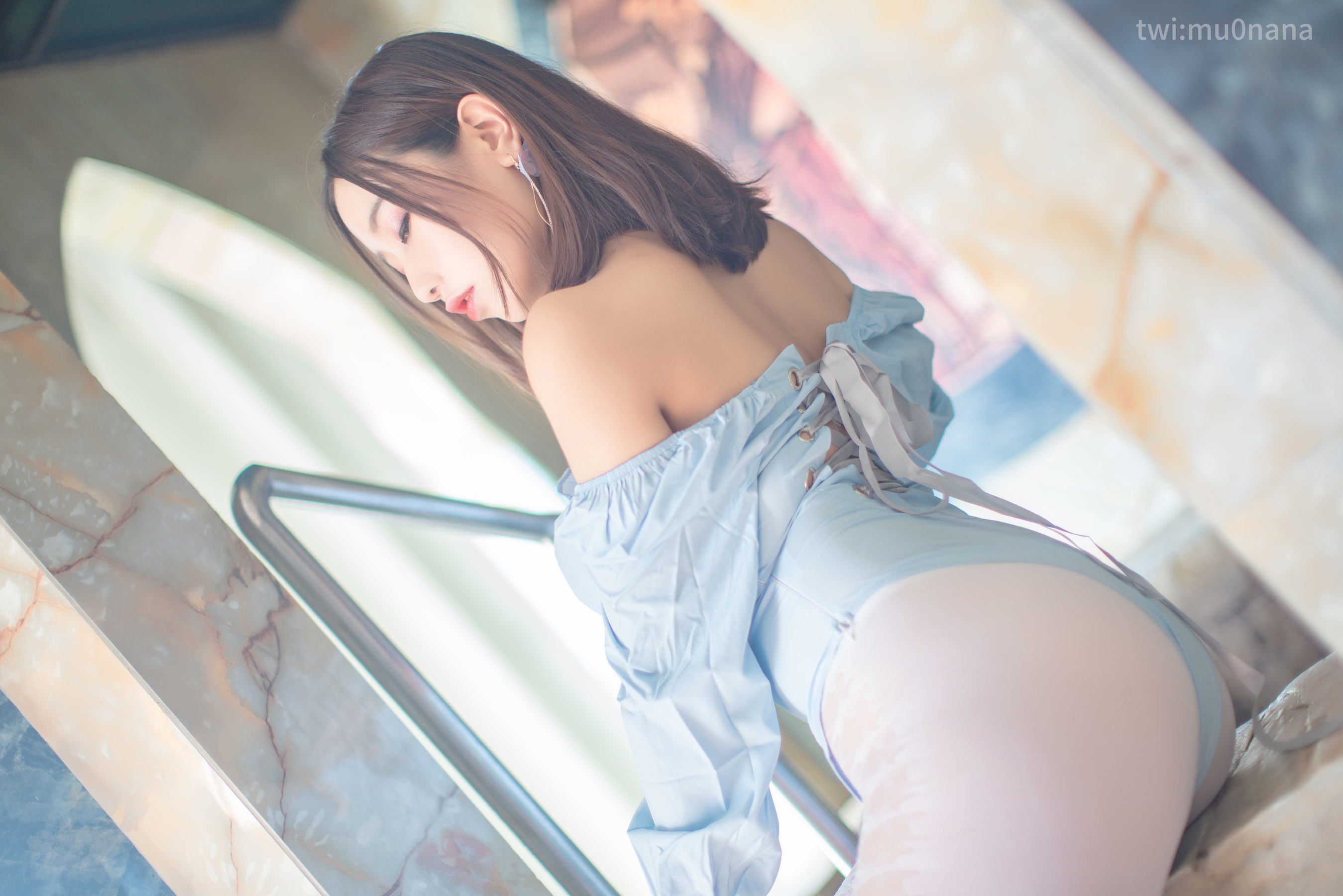 Internet Celebrity Coser Photobook] Anime Blogger Mu Ling Mu0 - Hot Spring White Silk