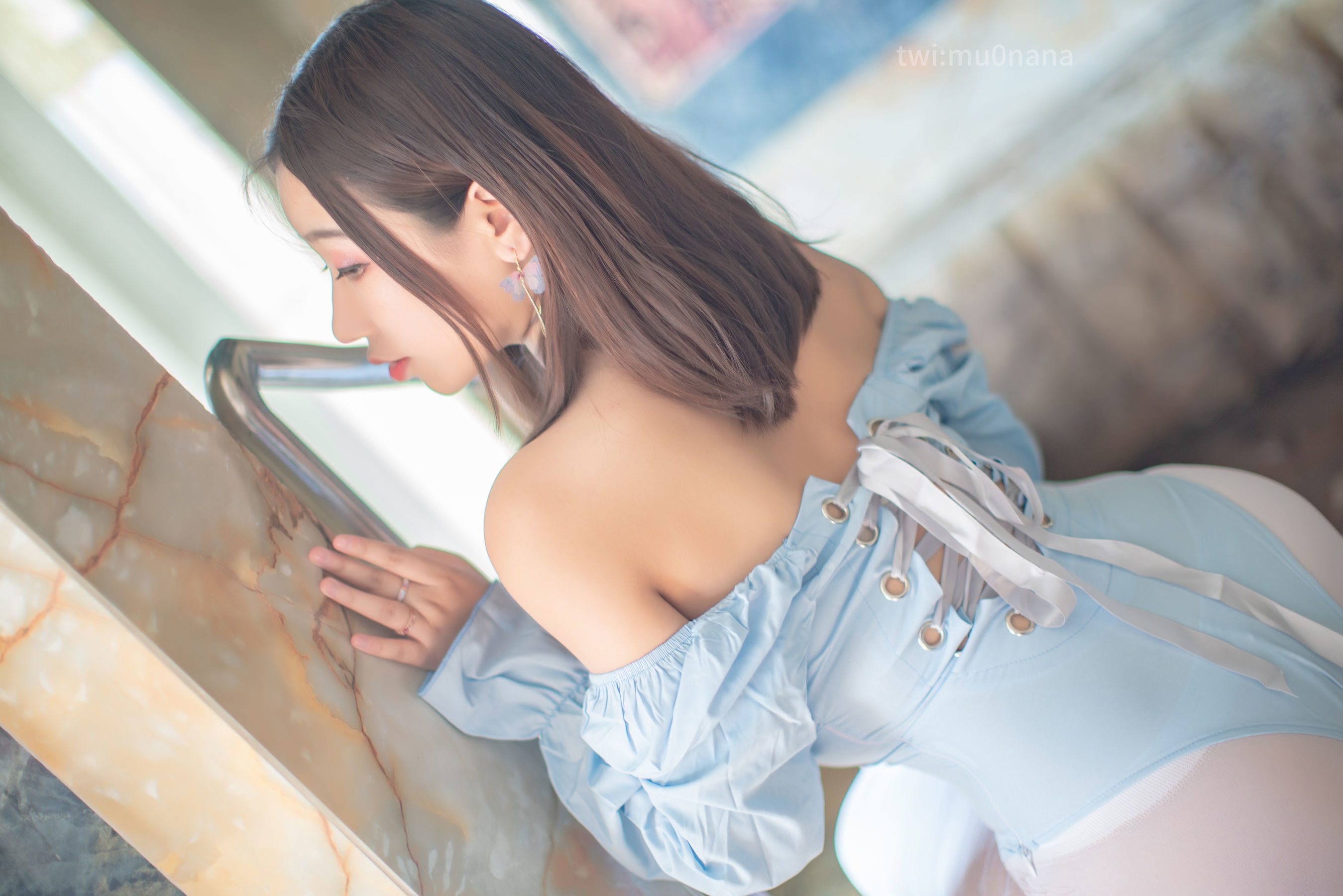 Internet Celebrity Coser Photobook] Anime Blogger Mu Ling Mu0 - Hot Spring White Silk