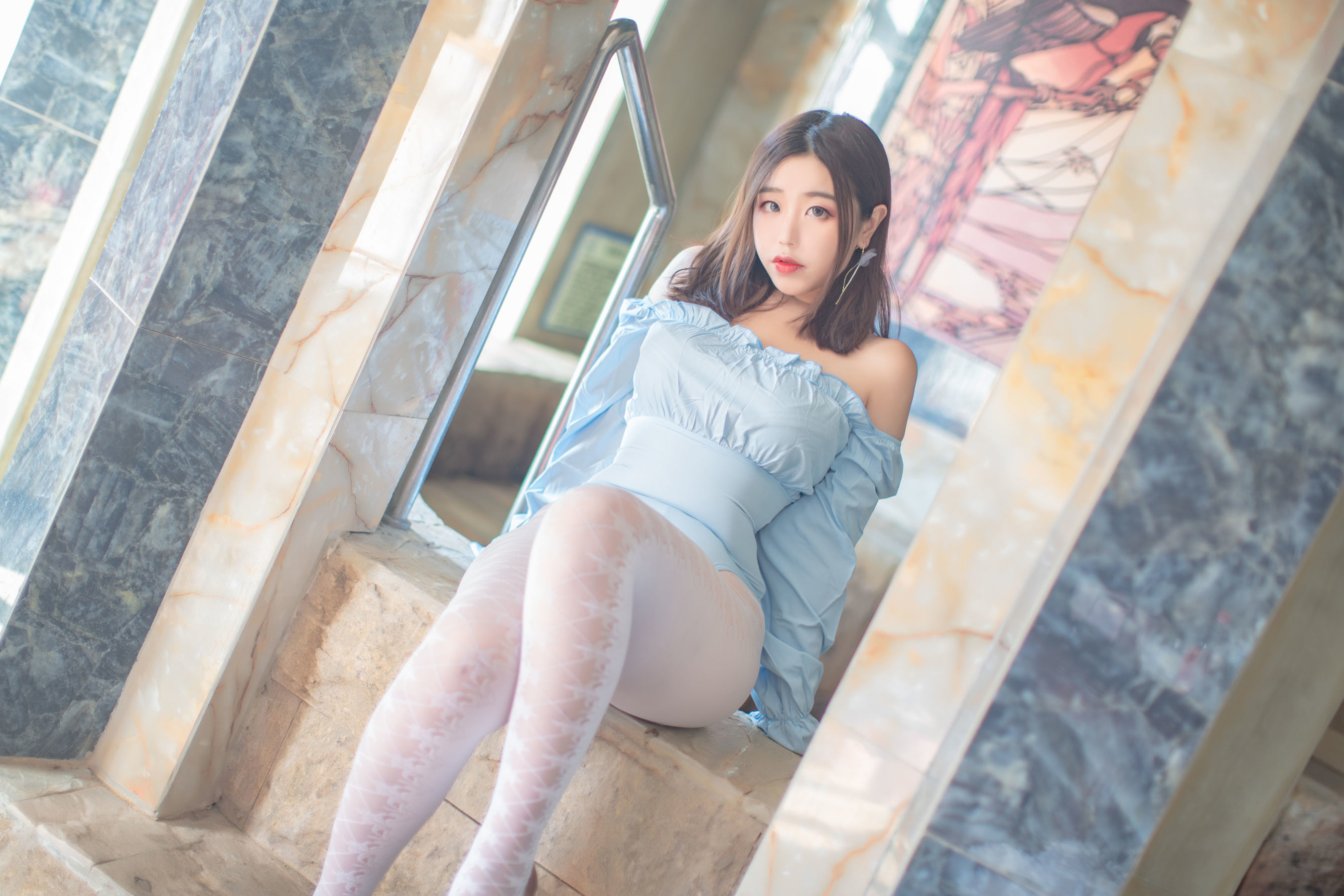 Internet Celebrity Coser Photobook] Anime Blogger Mu Ling Mu0 - Hot Spring White Silk