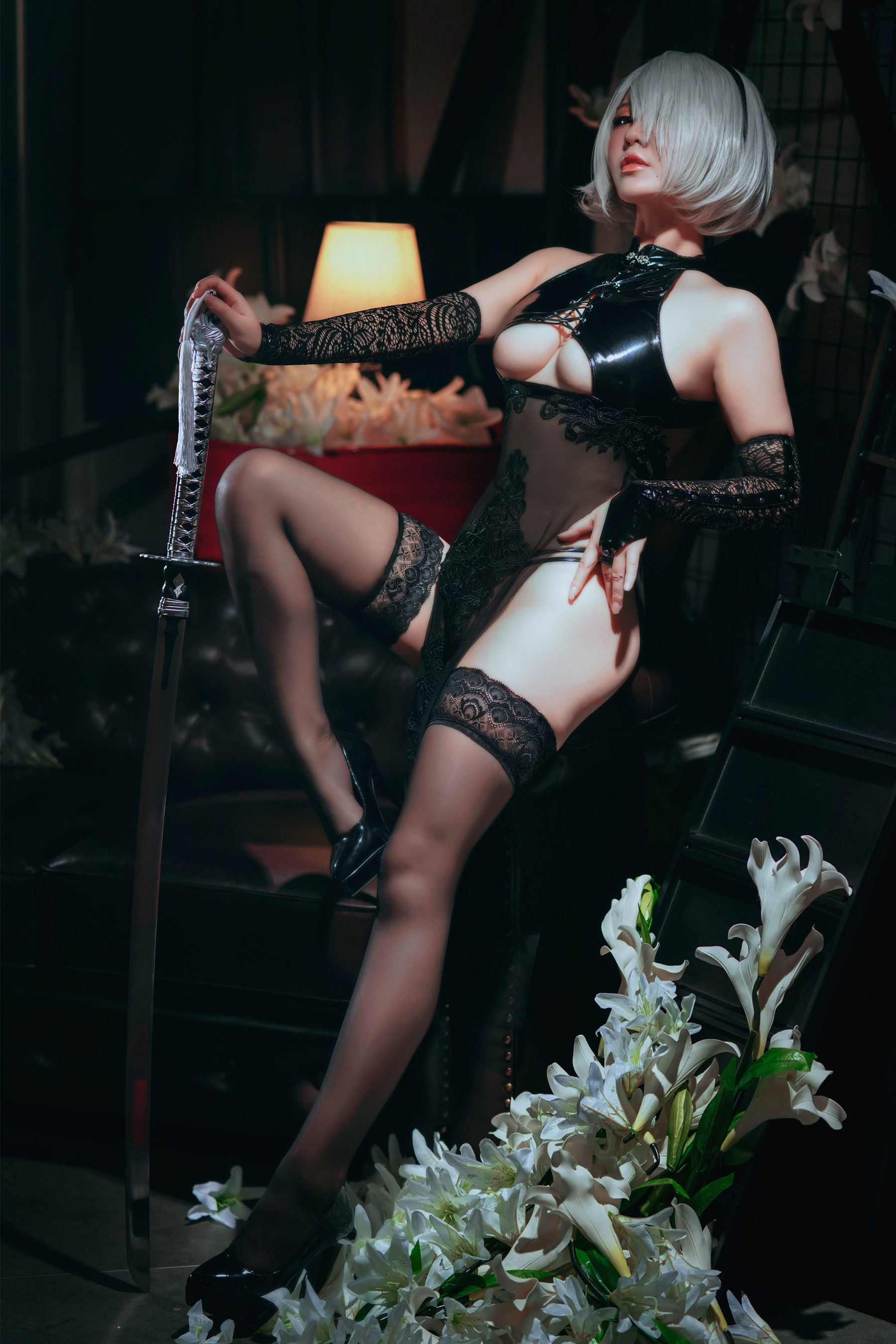 Ban Ban Zi 2B Mi Yan Qipao Cosplay Photos