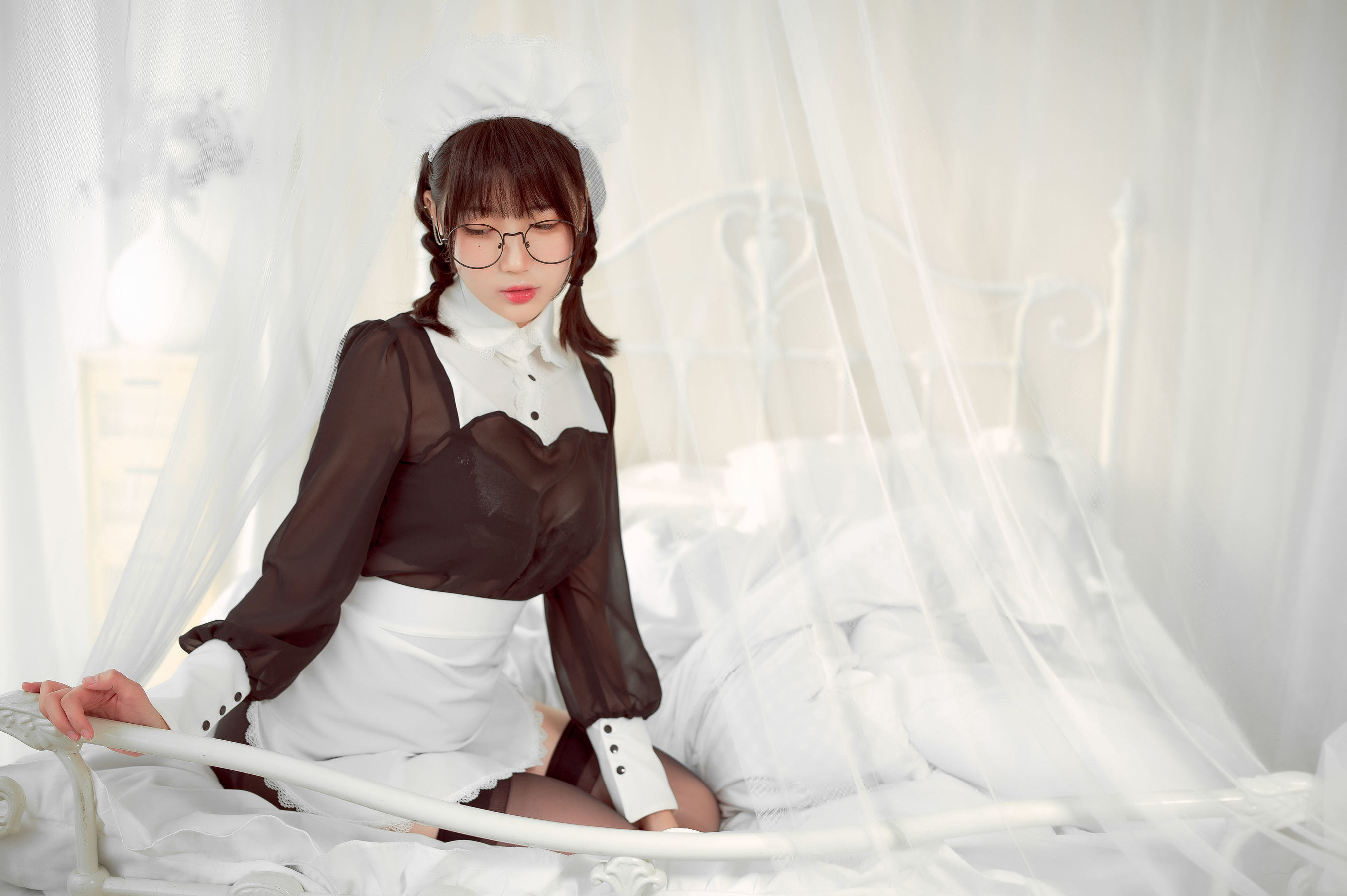 網紅COSER寫真] 周嘰是可愛兔兔 - 眼鏡女僕