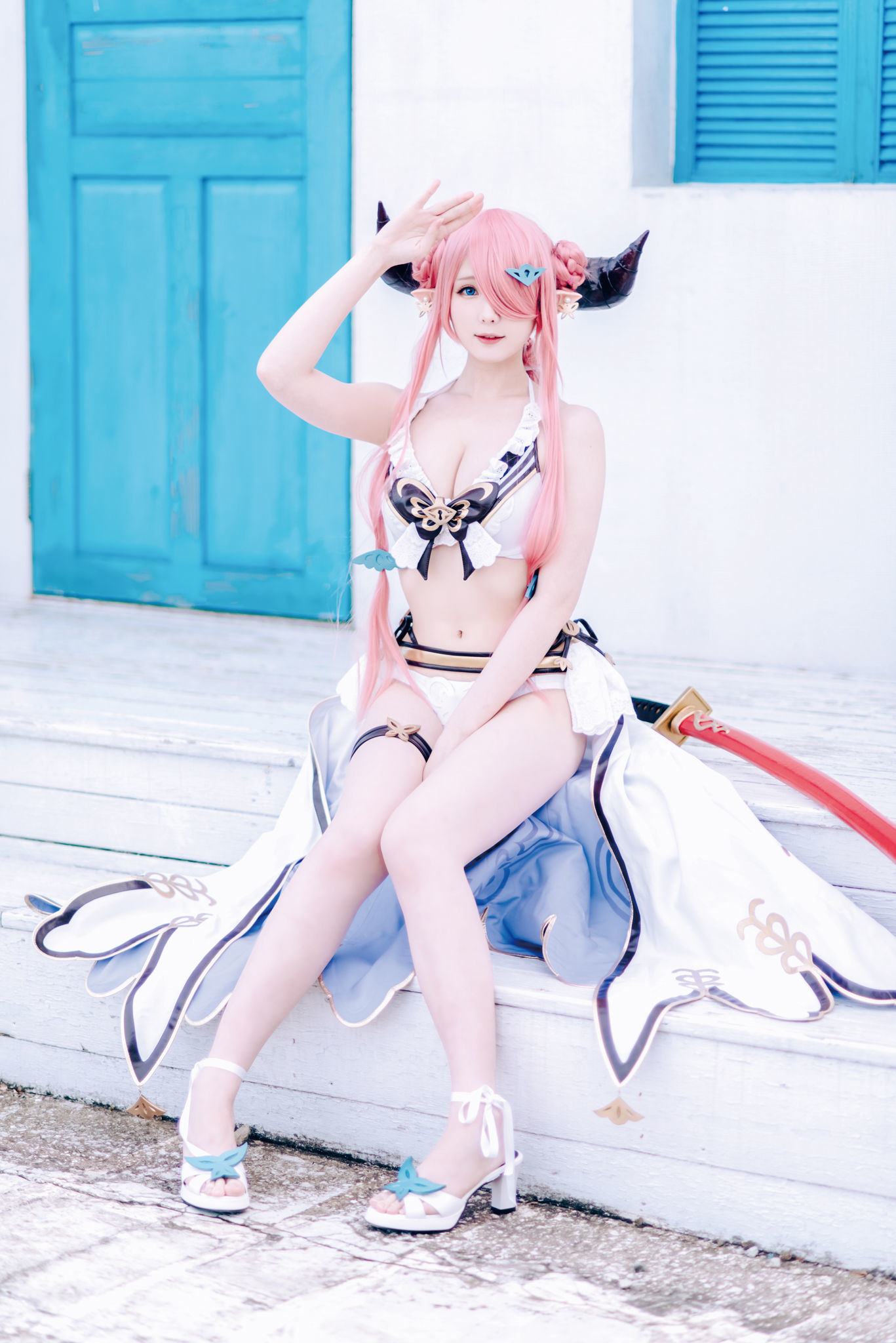 인터넷 유명인 COSER 사진] 위보 소녀 상월 shimo - 그랑블루 판타지 날메야