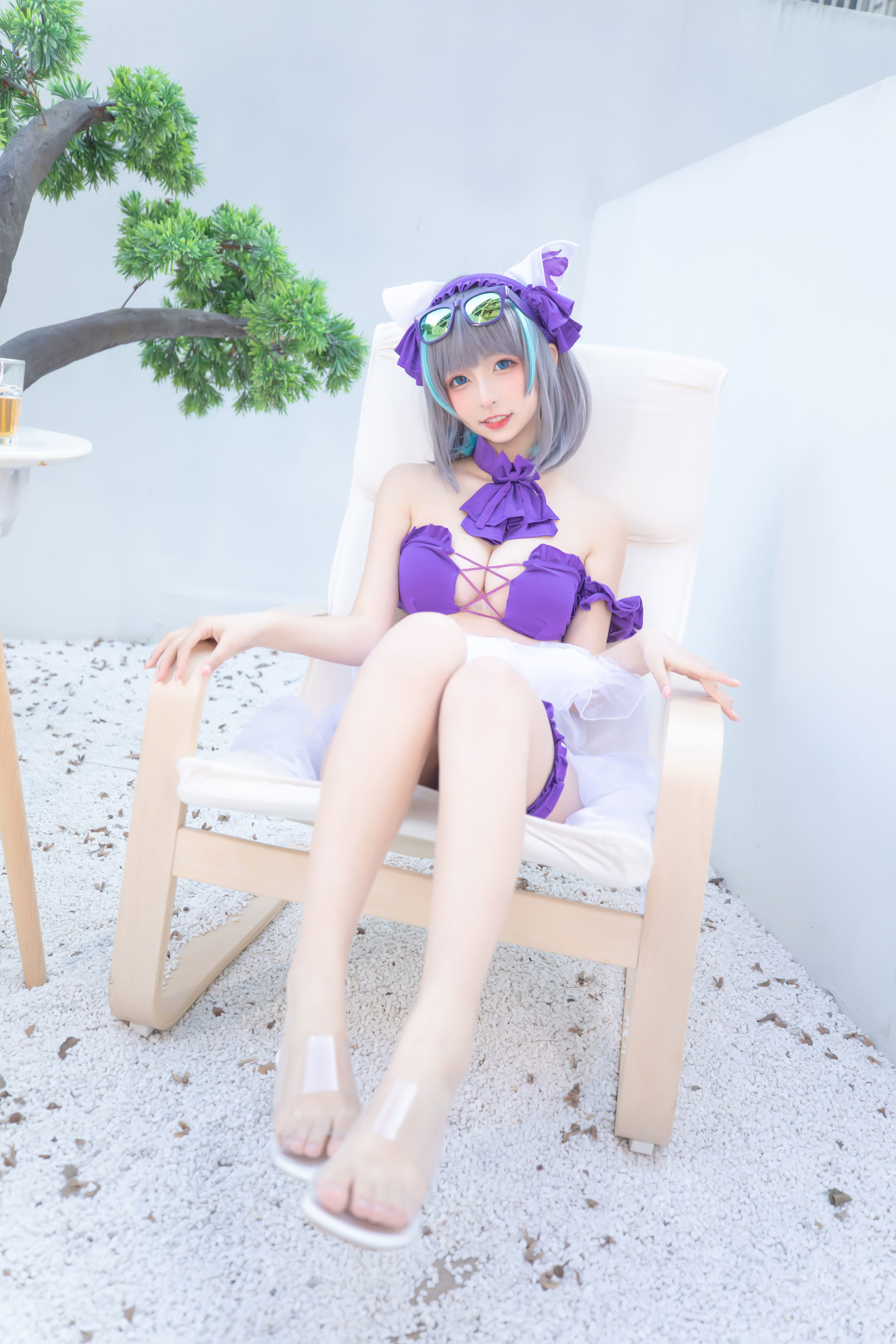 ネット紅人COSER写真] ロリータ神楽板真冬 之 チェシャー - 純色庭園