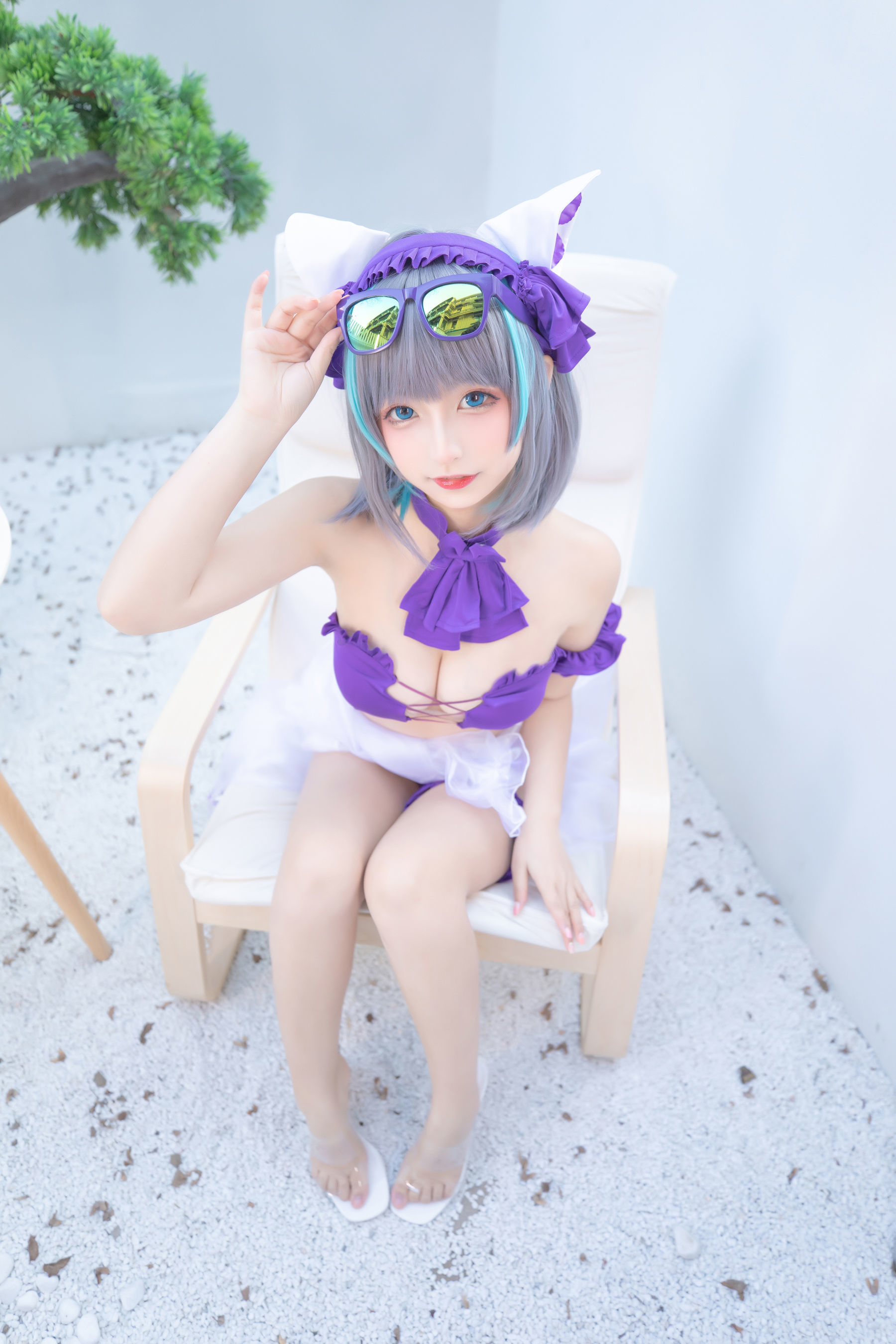 ネット紅人COSER写真] ロリータ神楽板真冬 之 チェシャー - 純色庭園